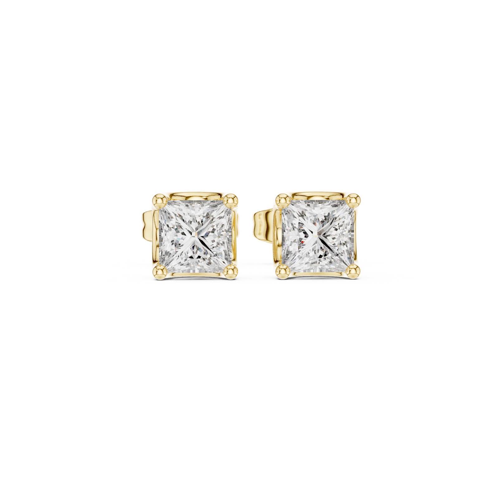 .43 Ct. Princess Cut Diamond Stud Earrings with Four-Prong Setting (AER-107) 6