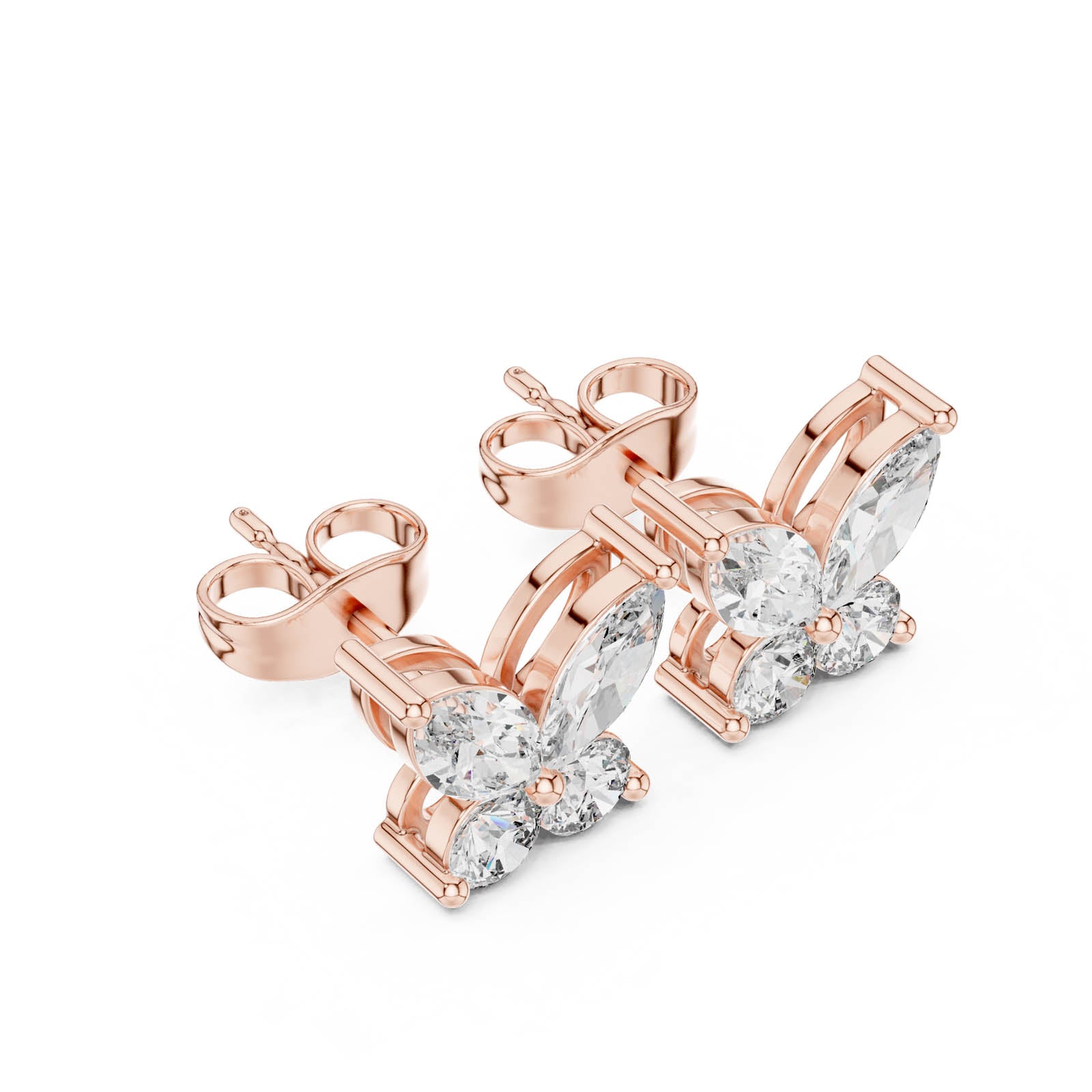 1.19 Ct. Butterfly Diamond Earrings with Marquise and Round Diamonds (AER-109) 6