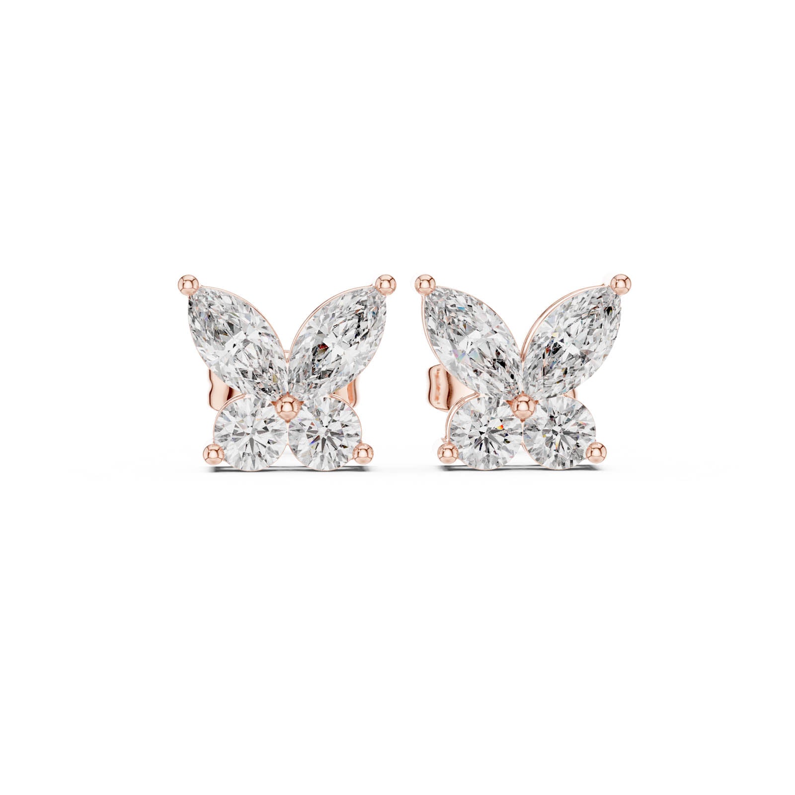 1.19 Ct. Butterfly Diamond Earrings with Marquise and Round Diamonds (AER-109) 10