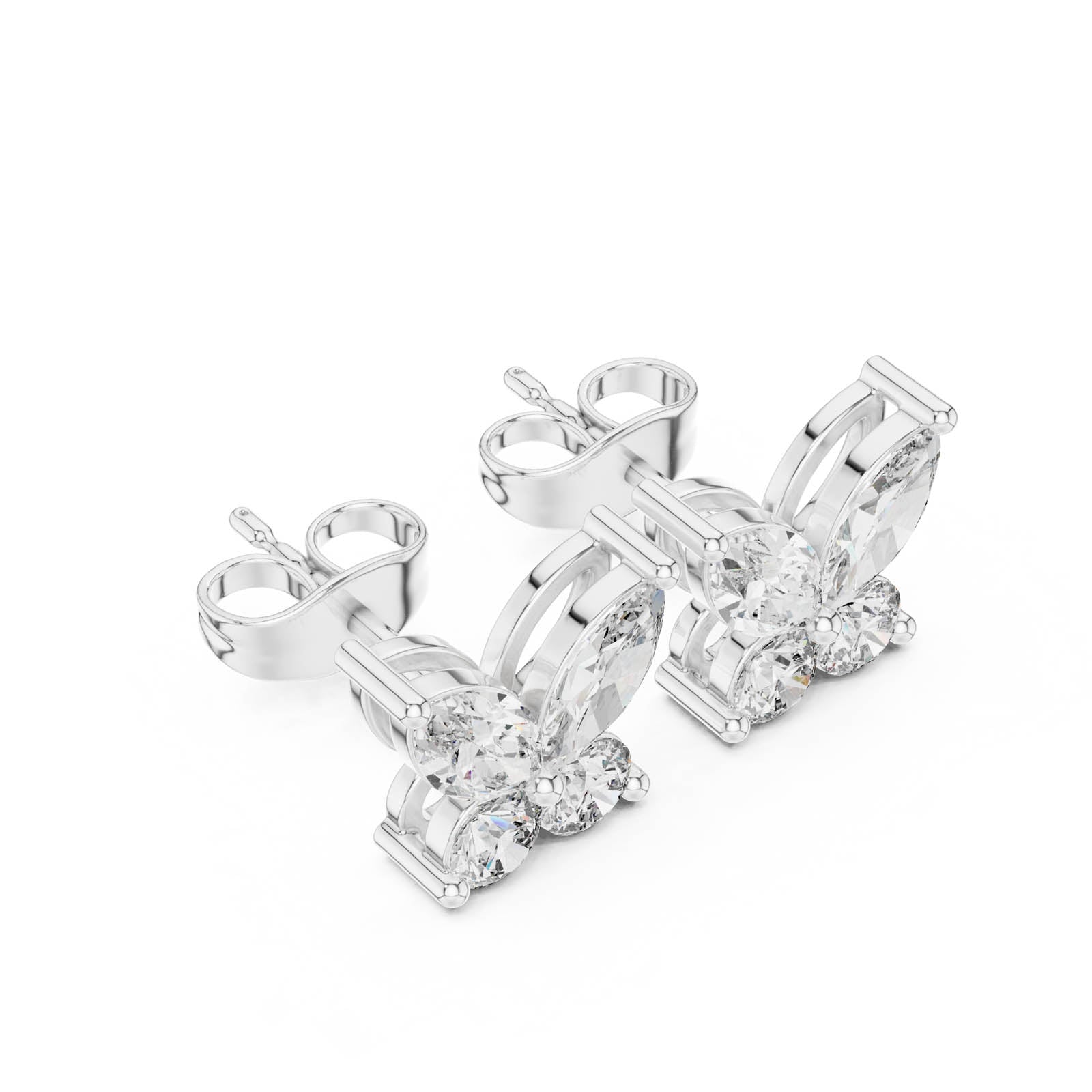 1.19 Ct. Butterfly Diamond Earrings with Marquise and Round Diamonds (AER-109) 11