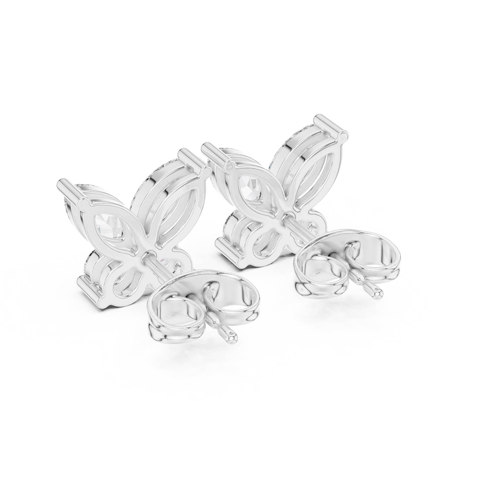 1.19 Ct. Butterfly Diamond Earrings with Marquise and Round Diamonds (AER-109) 8