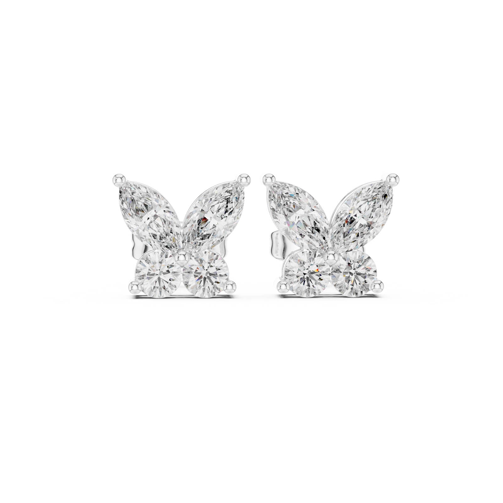 1.19 Ct. Butterfly Diamond Earrings with Marquise and Round Diamonds (AER-109) 1