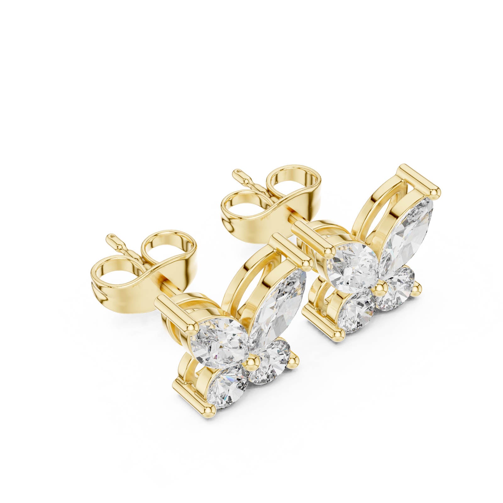 1.19 Ct. Butterfly Diamond Earrings with Marquise and Round Diamonds (AER-109) 2