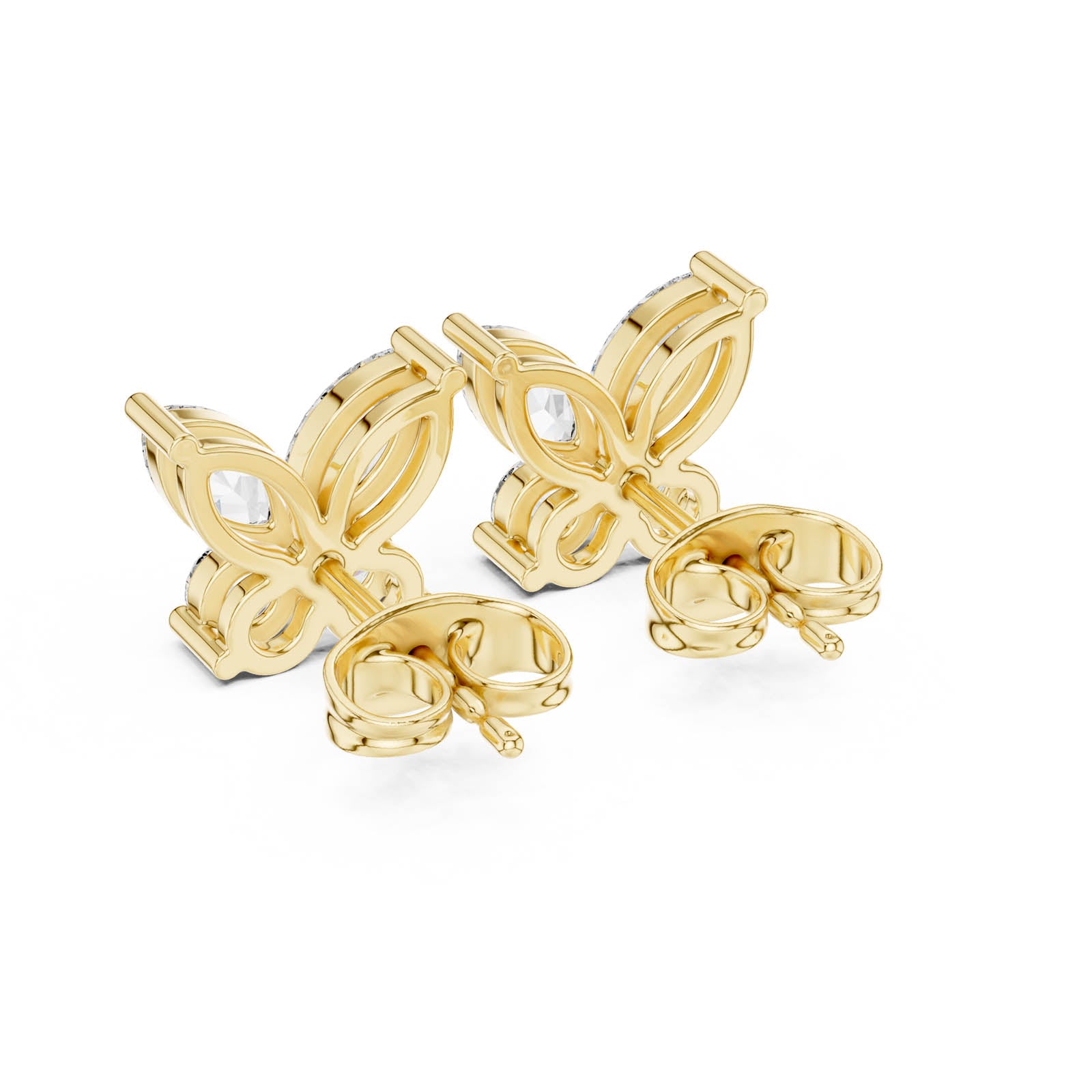 1.19 Ct. Butterfly Diamond Earrings with Marquise and Round Diamonds (AER-109) 12