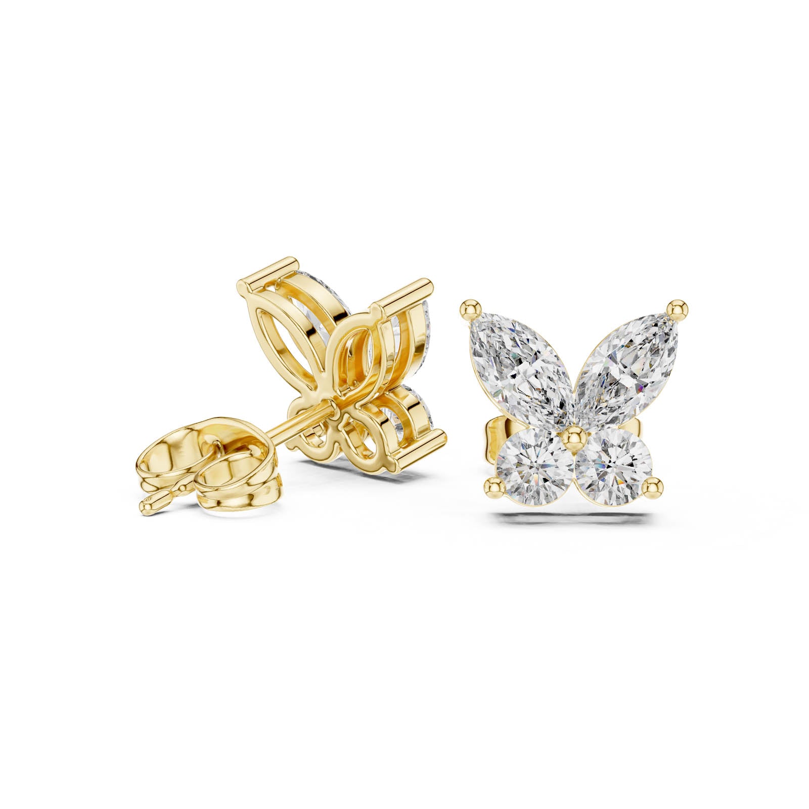 1.19 Ct. Butterfly Diamond Earrings with Marquise and Round Diamonds (AER-109) 5