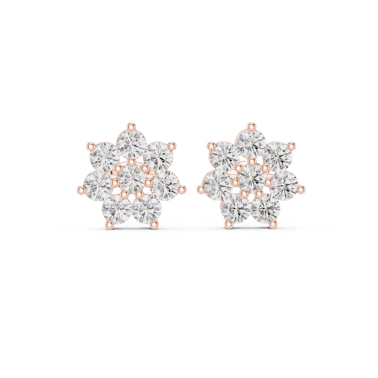 2.64 Ct. Floral Diamond Cluster Earrings (AER-174) 11