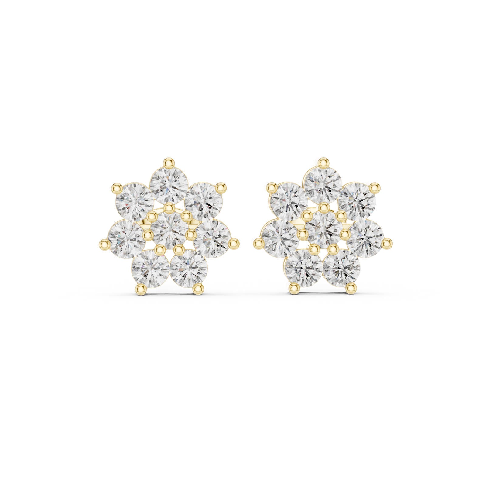 2.64 Ct. Floral Diamond Cluster Earrings (AER-174) 6