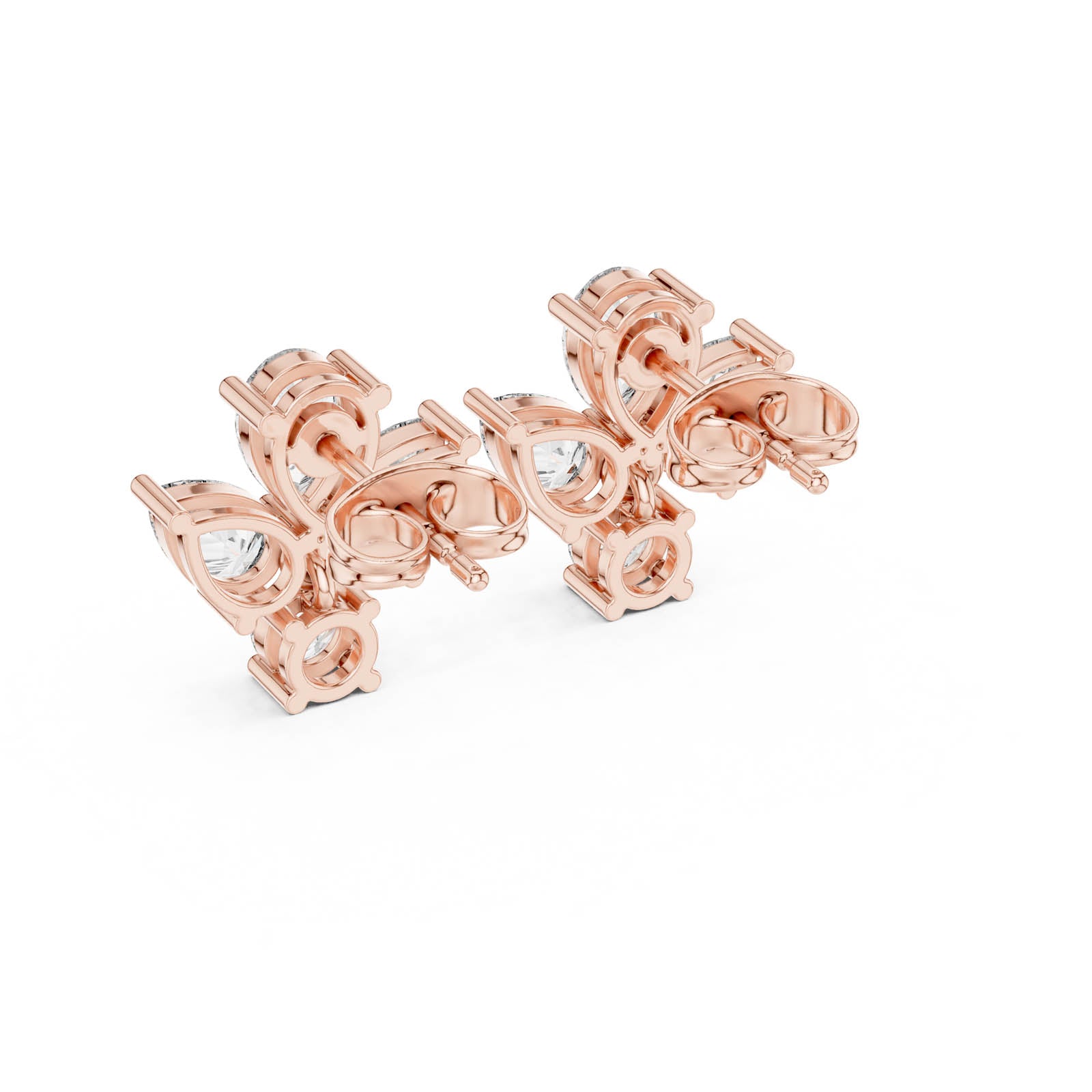 1.92 Ct. Butterfly Diamond Drop Earrings with Pear and Round Diamonds (AGDER-218) 9
