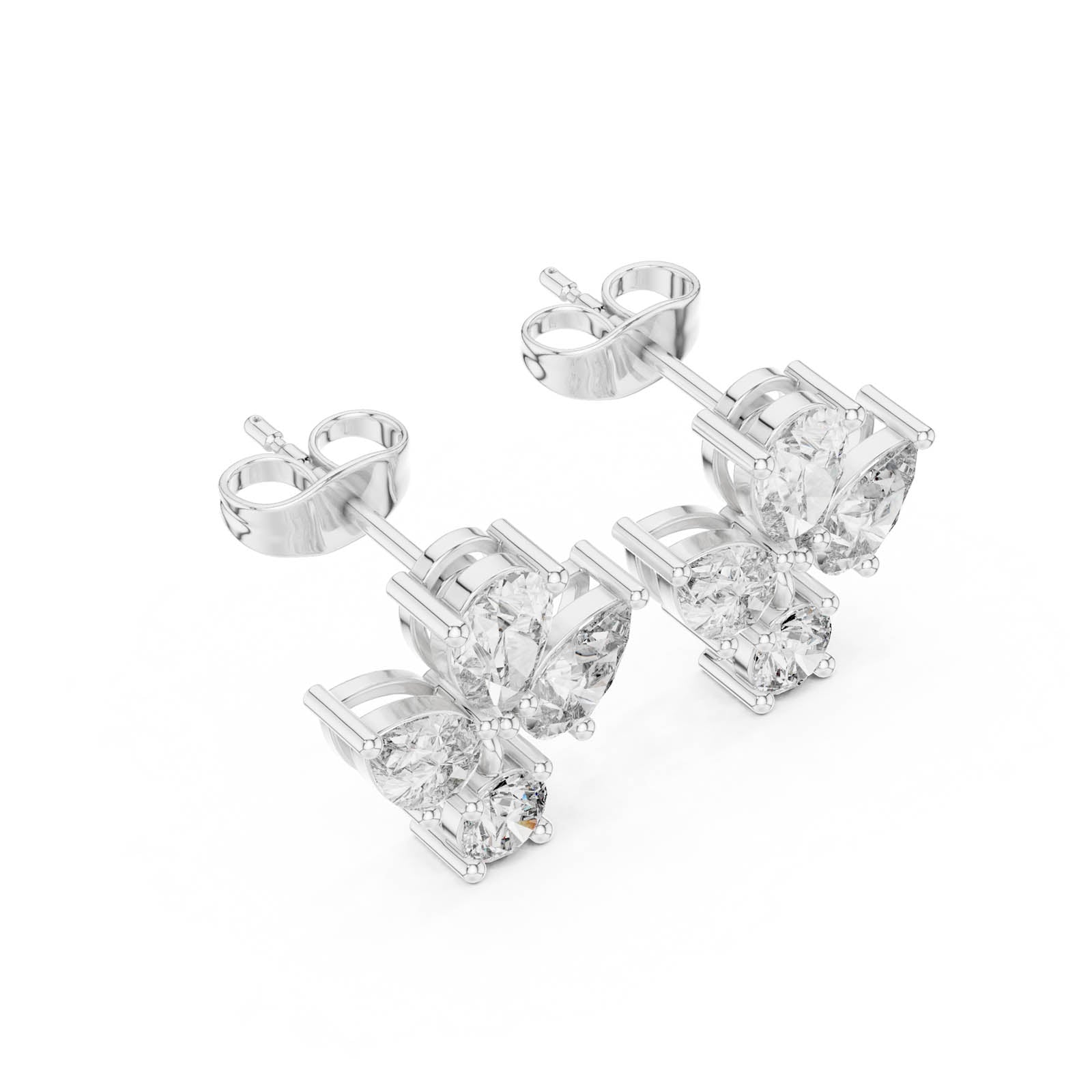 1.92 Ct. Butterfly Diamond Drop Earrings with Pear and Round Diamonds (AGDER-218) 12