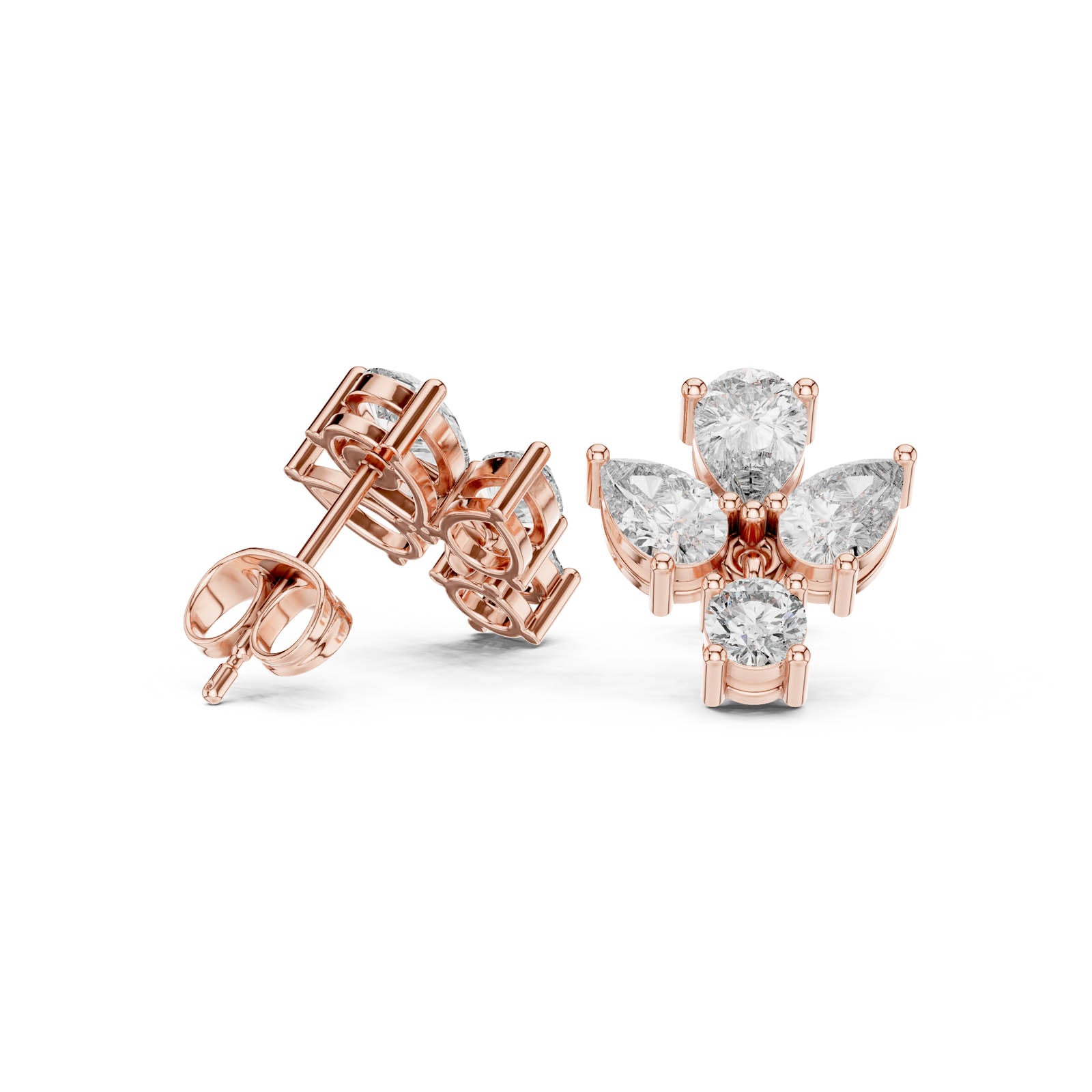 1.92 Ct. Butterfly Diamond Drop Earrings with Pear and Round Diamonds (AGDER-218) 6