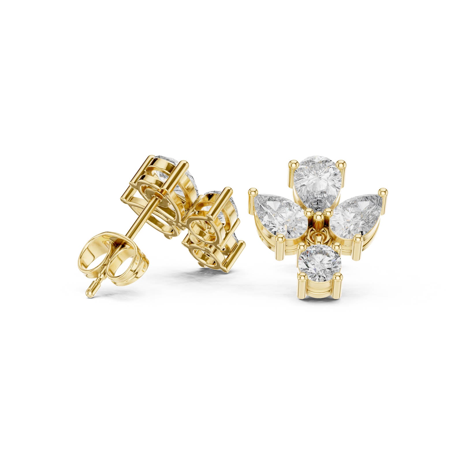 1.92 Ct. Butterfly Diamond Drop Earrings with Pear and Round Diamonds (AGDER-218) 8