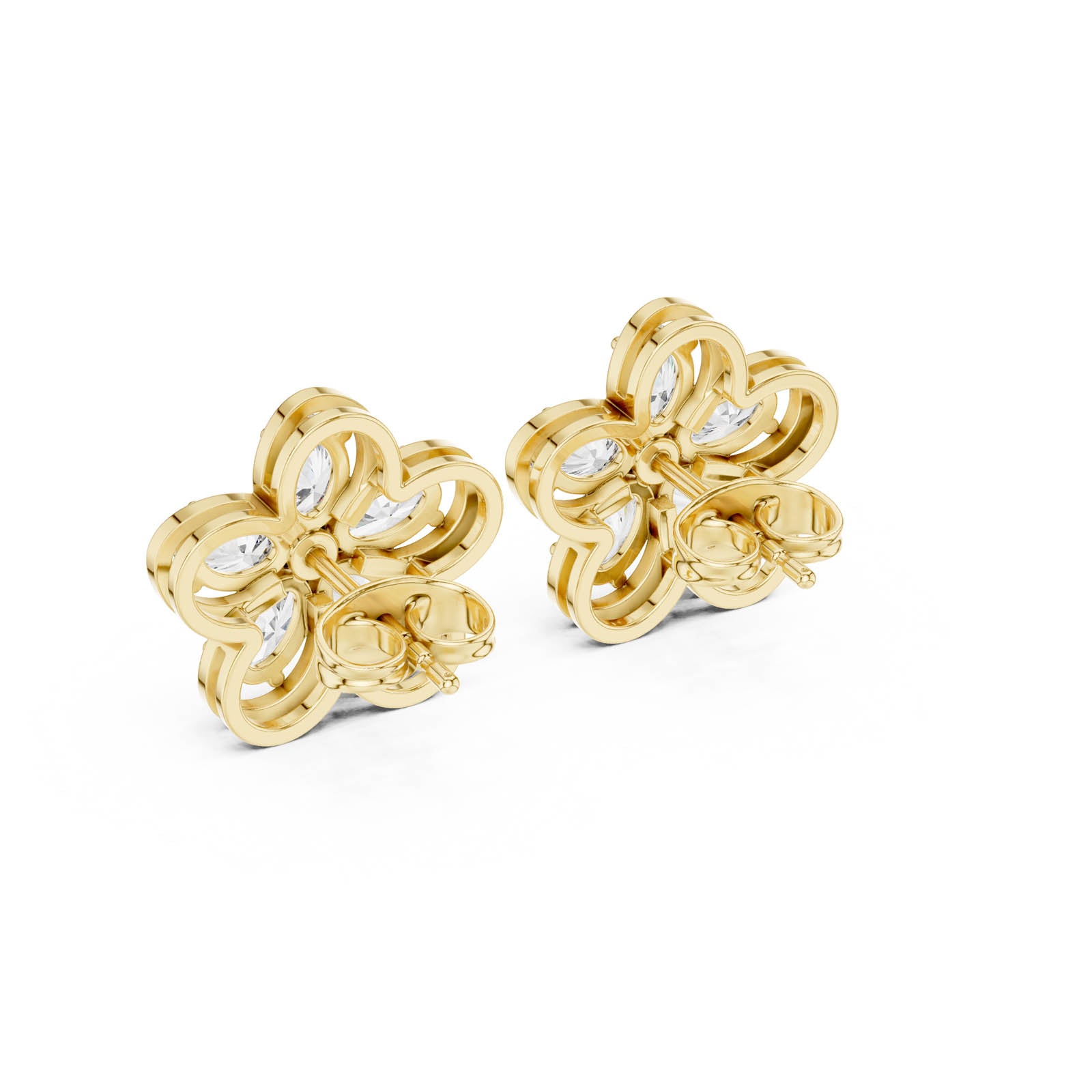 1.59 Ct. Floral Diamond Cluster Earrings with Open Petal Design (AGDER-227) 6