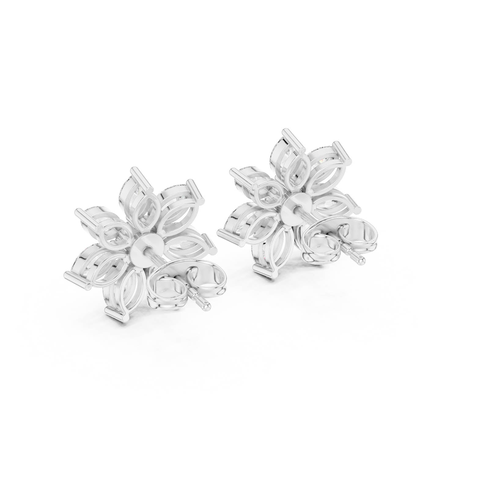 1.59 Ct. Floral Diamond Earrings with Marquise Diamond Petals (AGDER-259) 13
