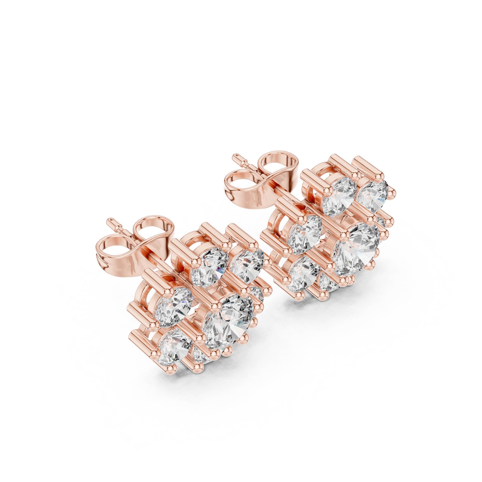 2.98 Ct. Floral Round Diamond Cluster Earrings (AGDER-341) 9