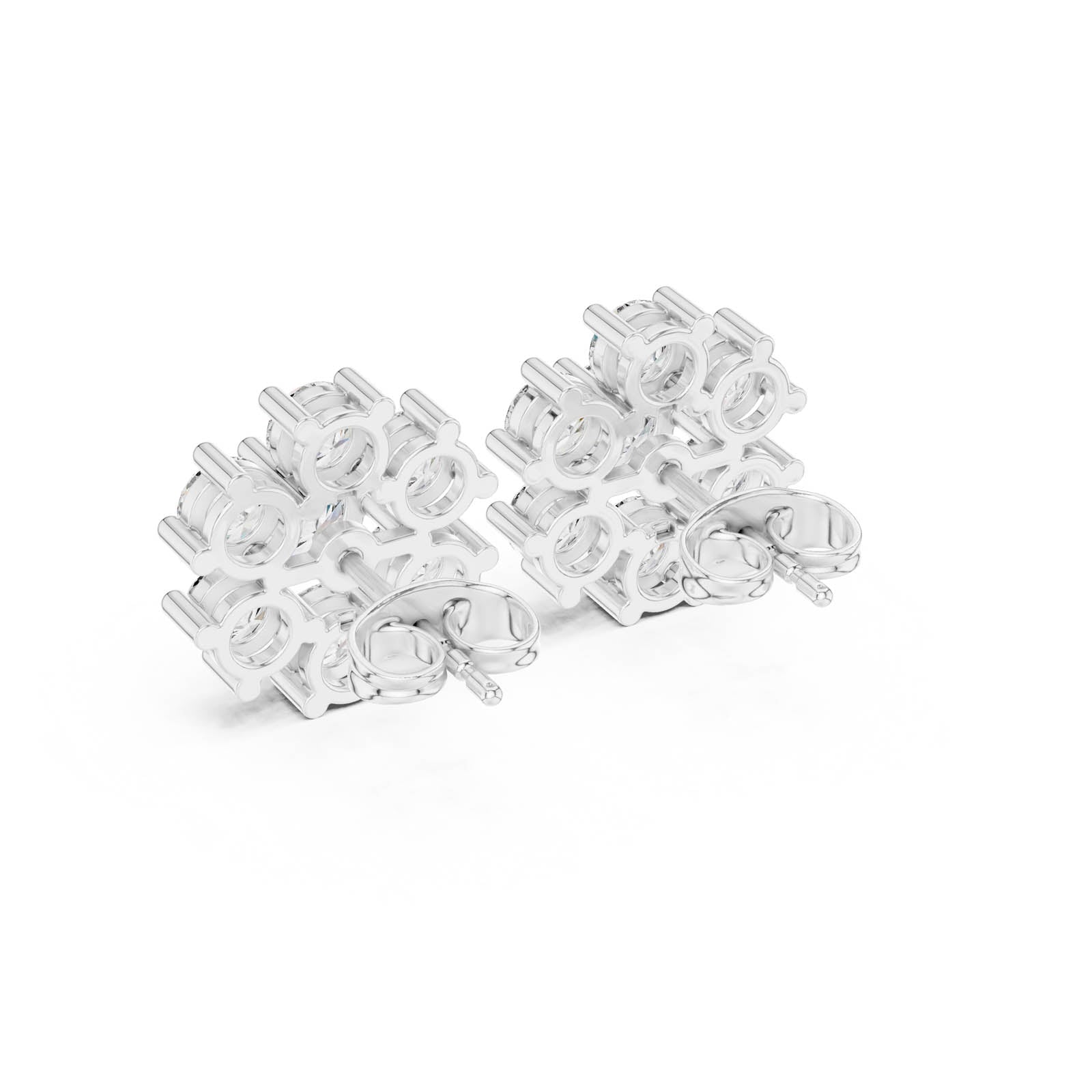 2.98 Ct. Floral Round Diamond Cluster Earrings (AGDER-341) 13