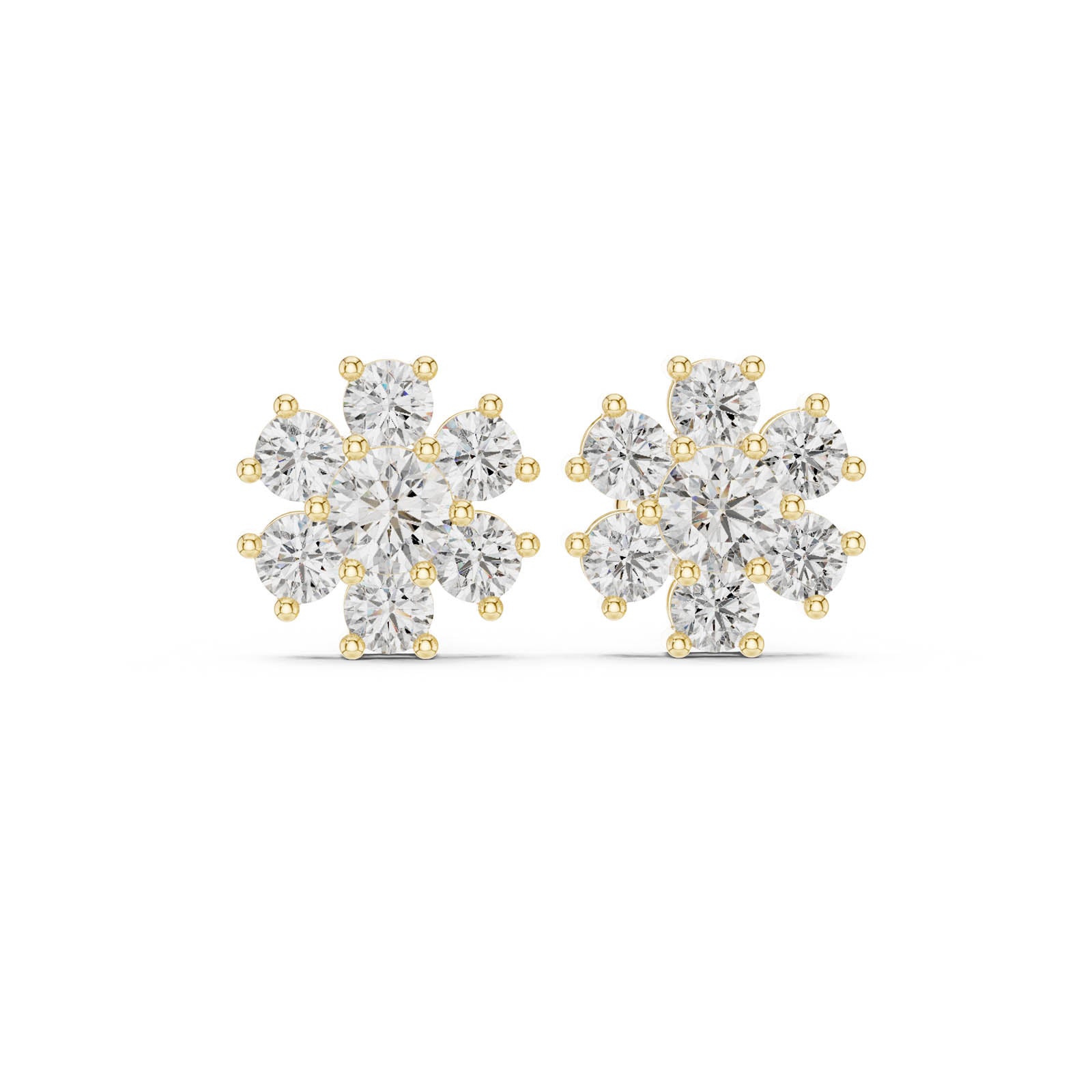 2.98 Ct. Floral Round Diamond Cluster Earrings (AGDER-341) 6