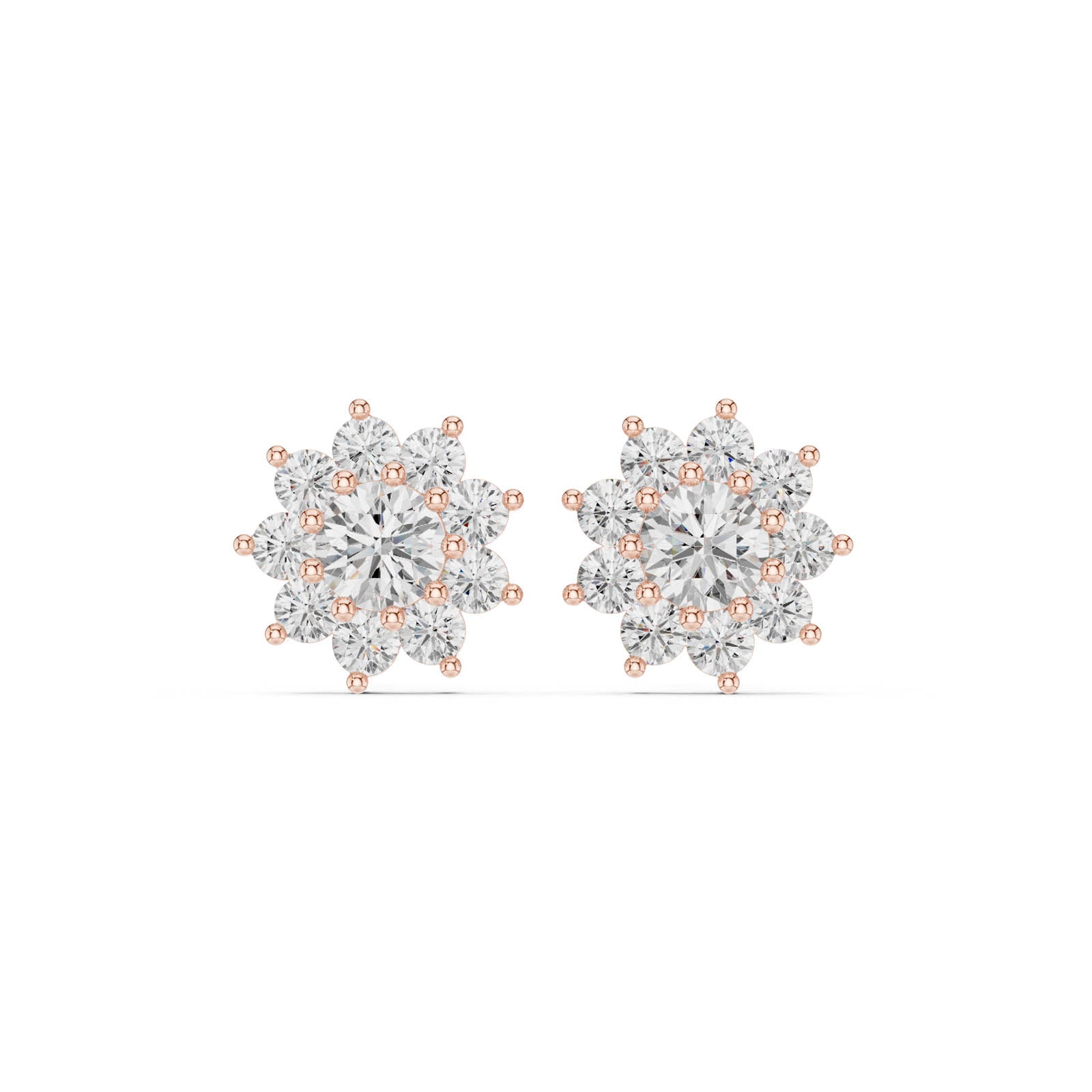 2.17 Ct. Floral Round Diamond Cluster Earrings (AGDER-378) 11