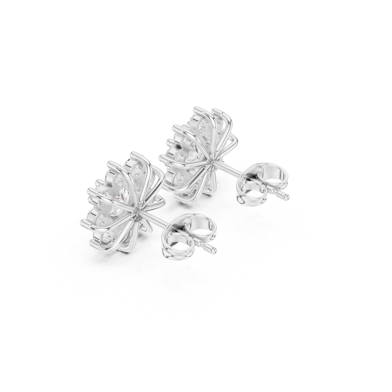 2.17 Ct. Floral Round Diamond Cluster Earrings (AGDER-378) 13