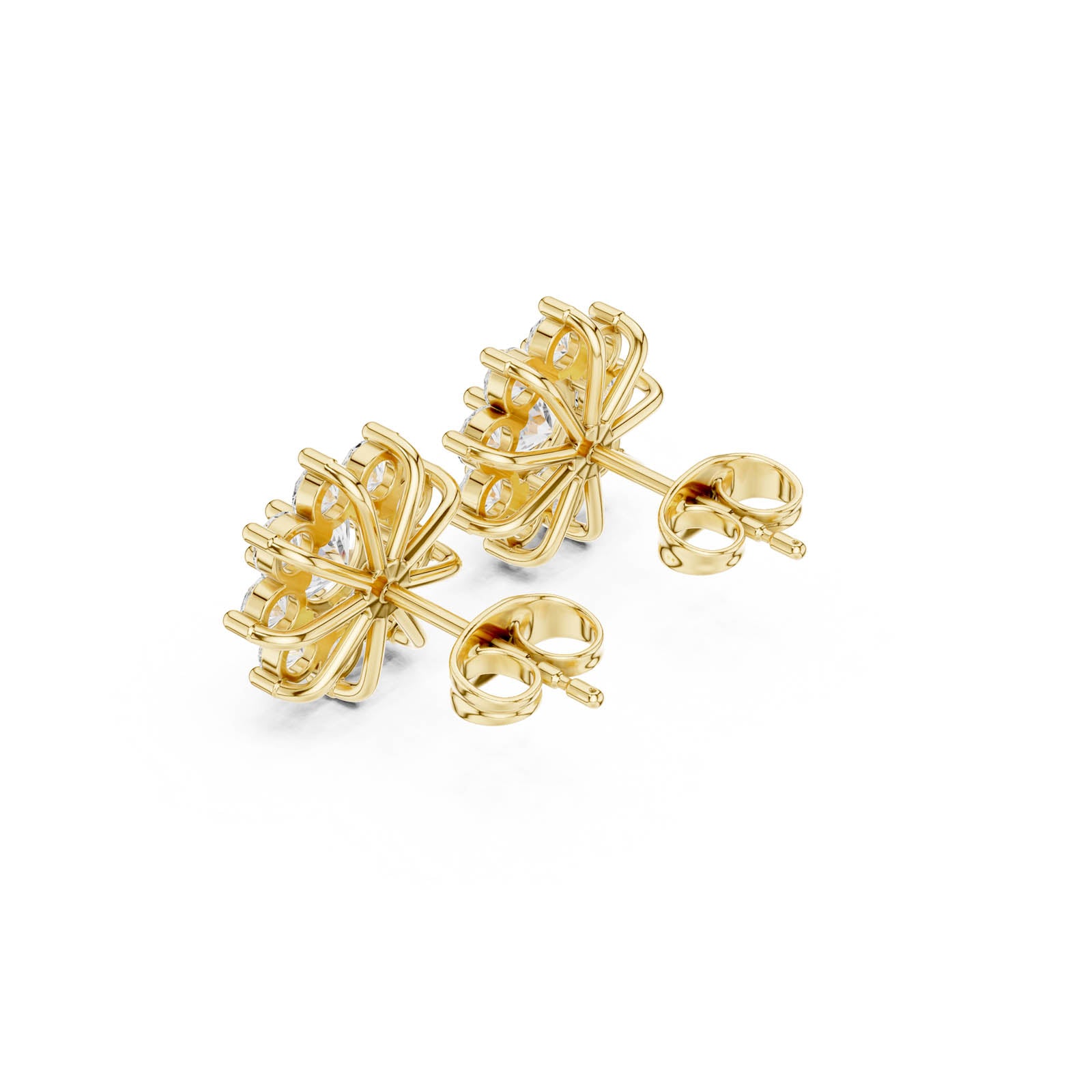 2.17 Ct. Floral Round Diamond Cluster Earrings (AGDER-378) 6