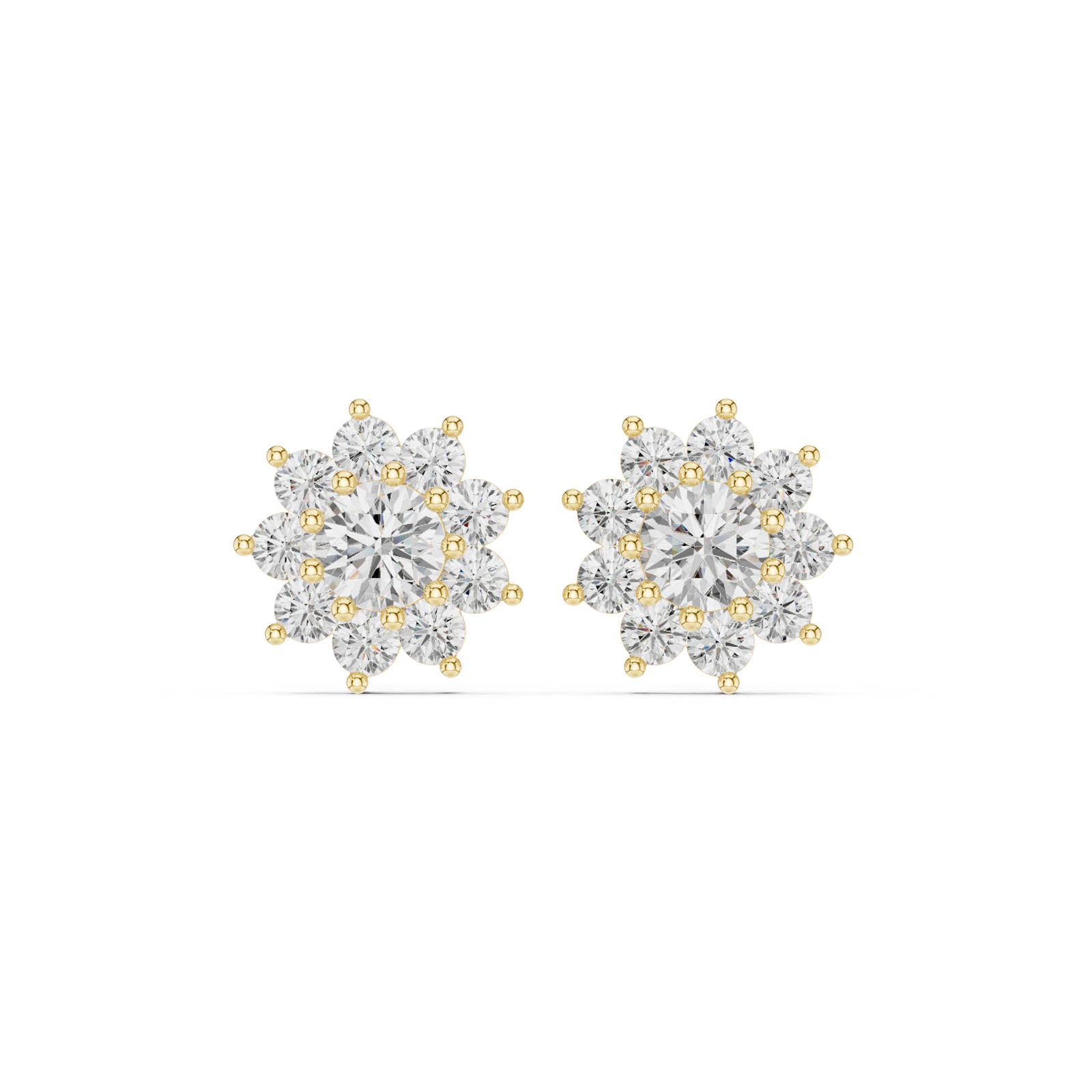 2.17 Ct. Floral Round Diamond Cluster Earrings (AGDER-378) 8