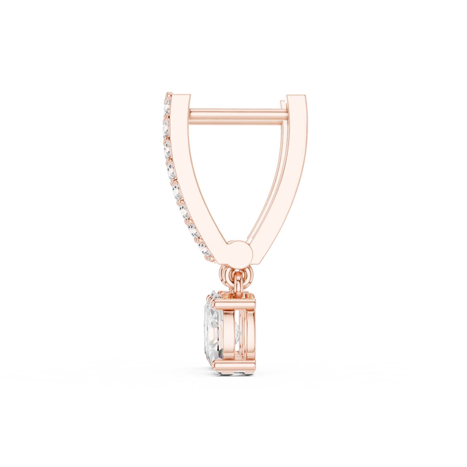 1.29 Ct. Oval Diamond Drop Earrings with Pavé Bar Setting (AGDER-380) 13