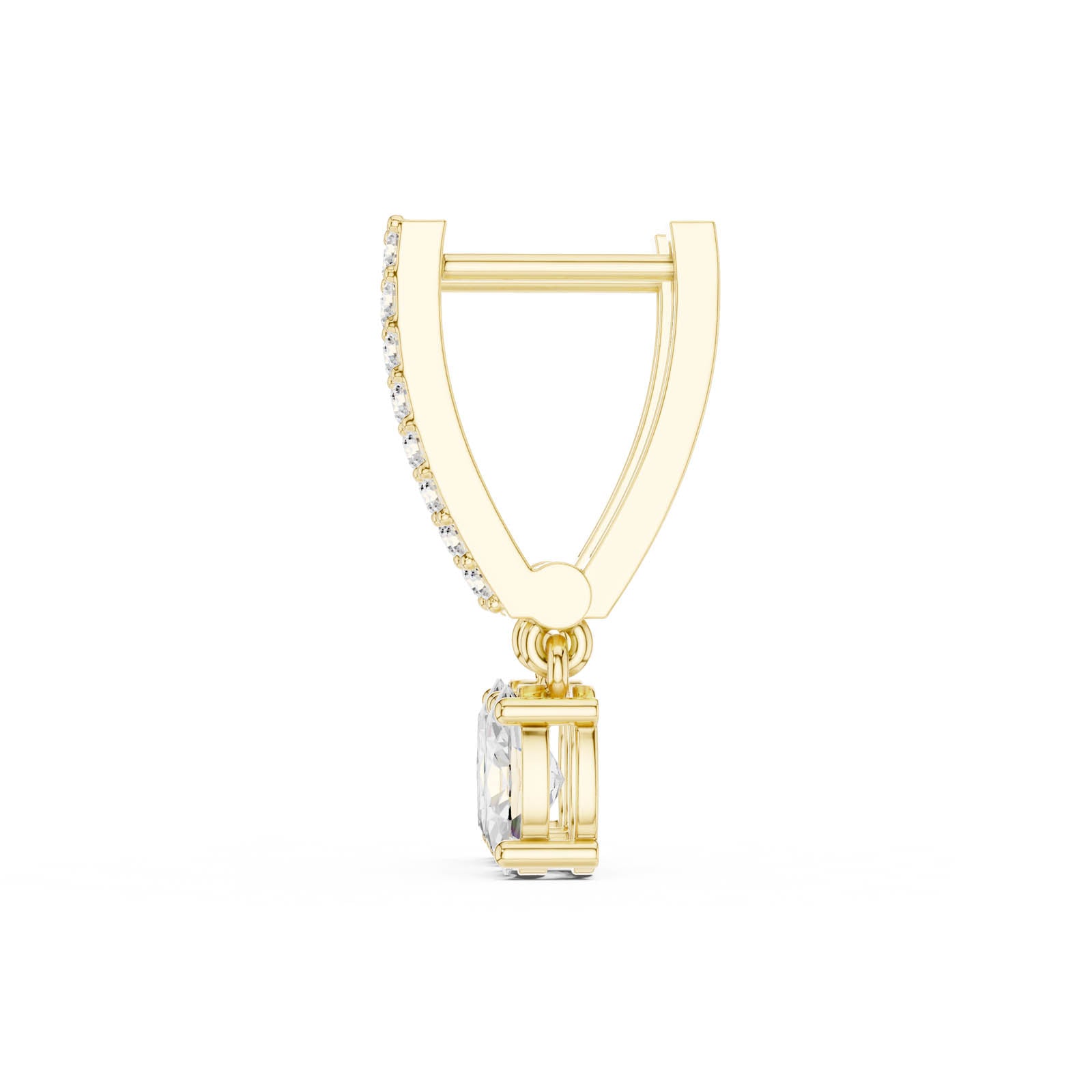 1.29 Ct. Oval Diamond Drop Earrings with Pavé Bar Setting (AGDER-380) 10