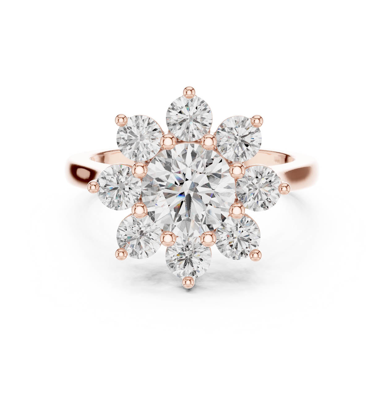 2.47 Ct. Lotus Motif round Diamond Cluster Ring (AGDLR-273) 7