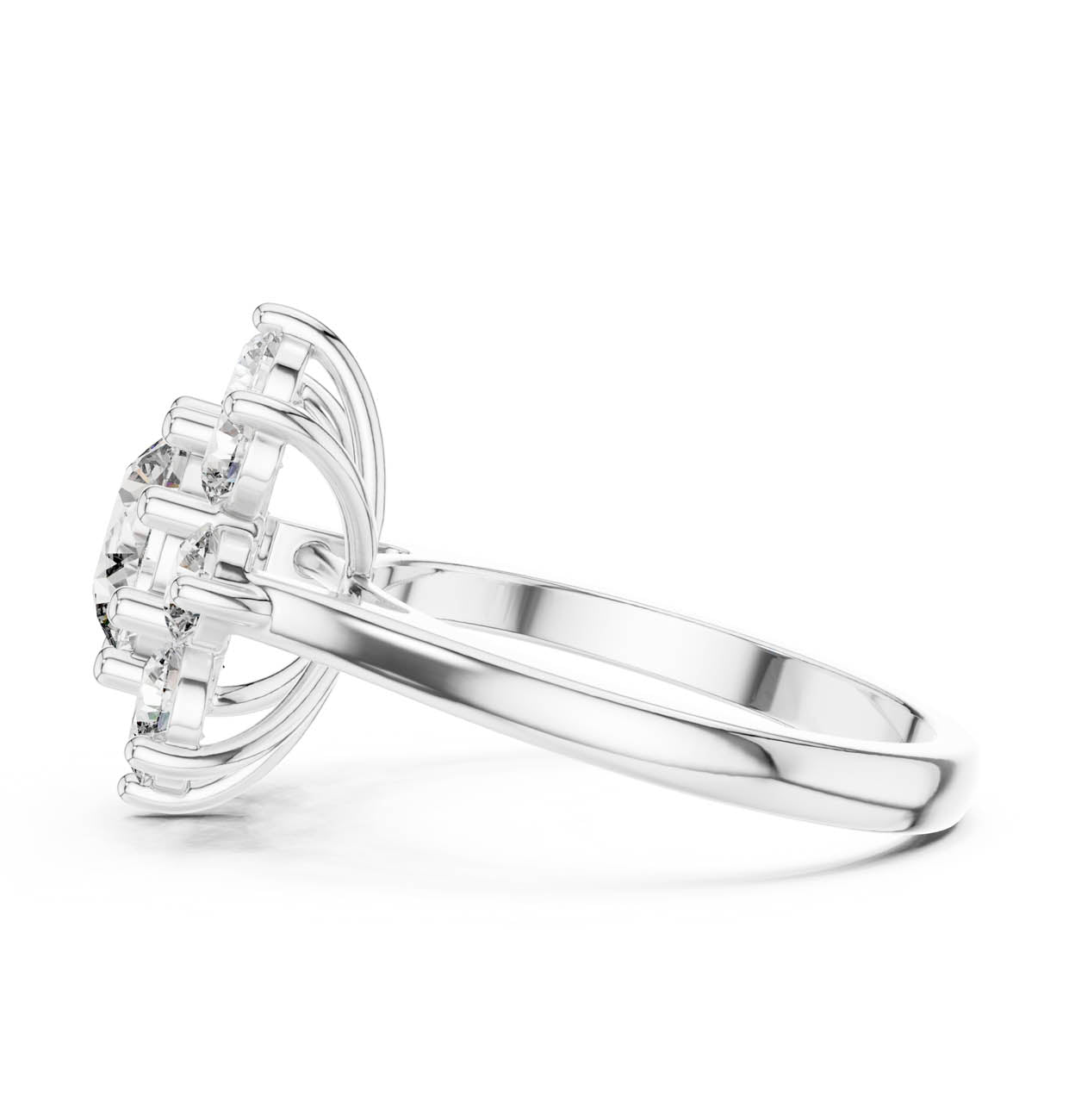 2.47 Ct. Lotus Motif round Diamond Cluster Ring (AGDLR-273) 11