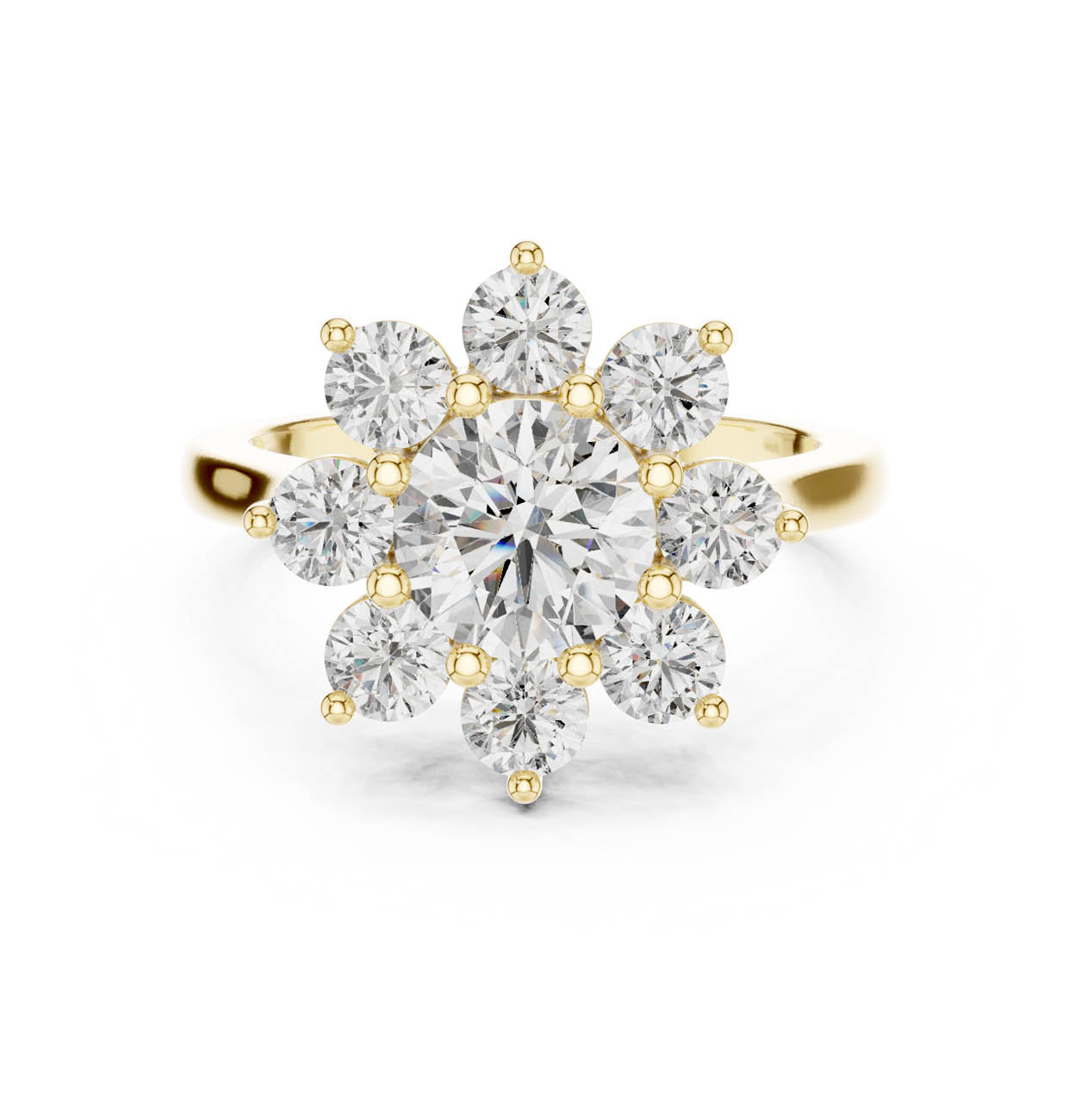 2.47 Ct. Lotus Motif round Diamond Cluster Ring (AGDLR-273) 5