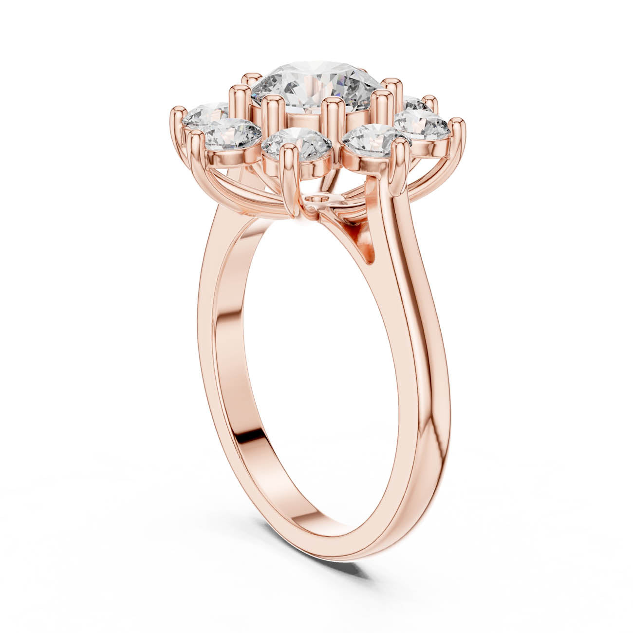 2.47 Ct. Lotus Motif round Diamond Cluster Ring (AGDLR-273) 10