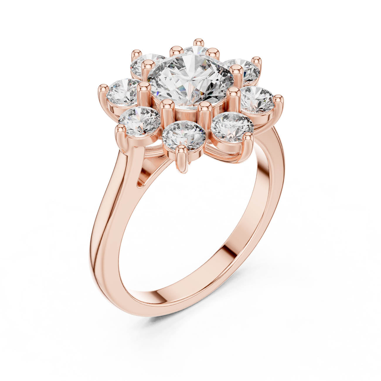 2.47 Ct. Lotus Motif round Diamond Cluster Ring (AGDLR-273) 8