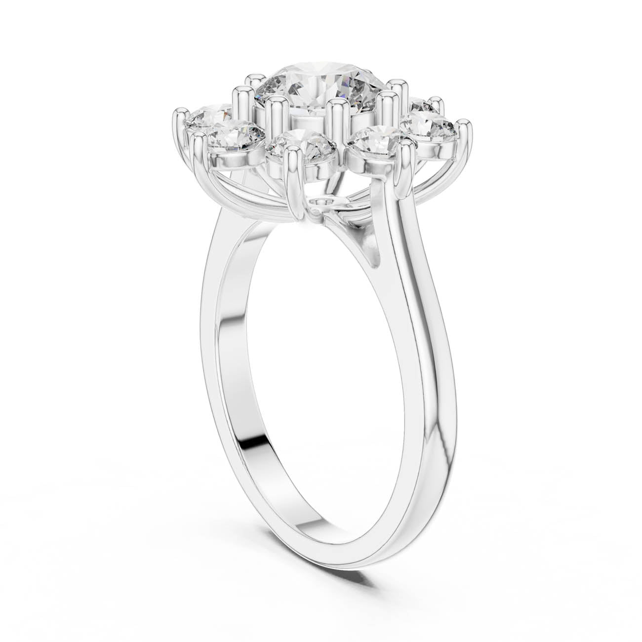 2.47 Ct. Lotus Motif round Diamond Cluster Ring (AGDLR-273) 9