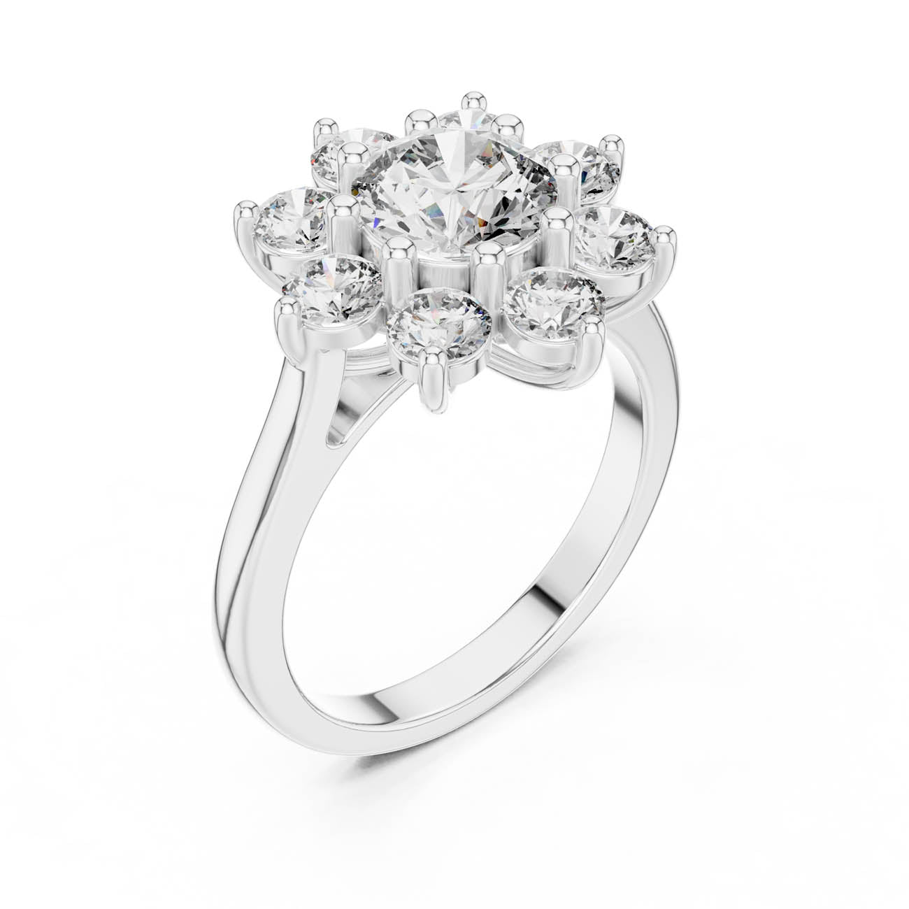 2.47 Ct. Lotus Motif round Diamond Cluster Ring (AGDLR-273) 6
