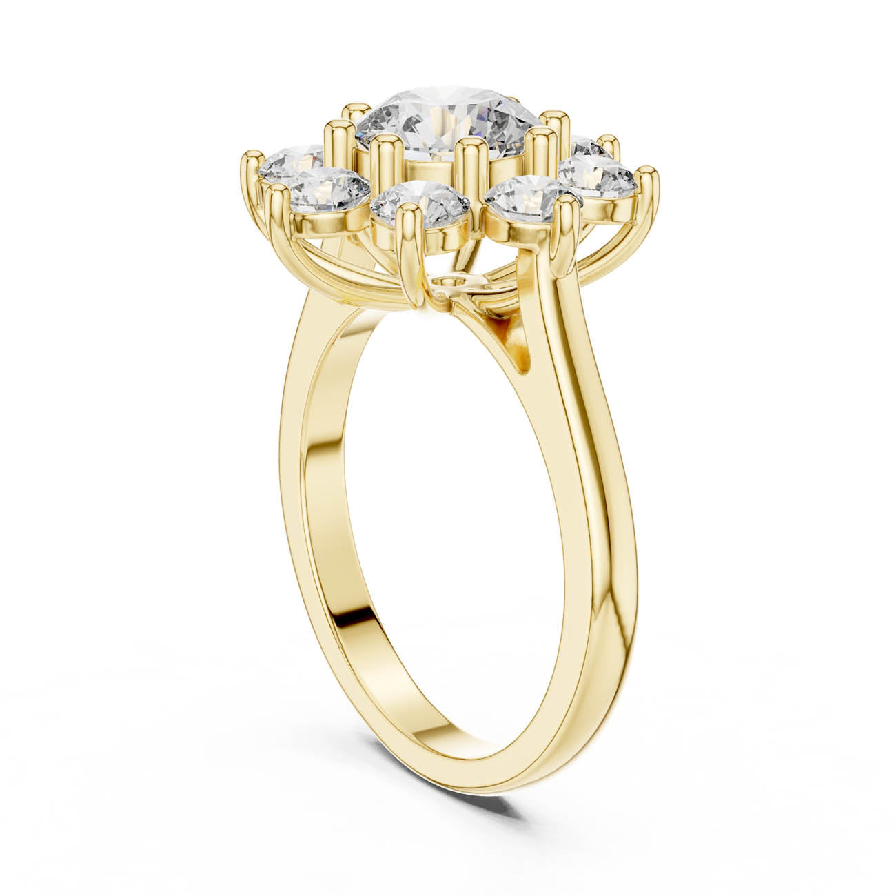 2.47 Ct. Lotus Motif round Diamond Cluster Ring (AGDLR-273) 3