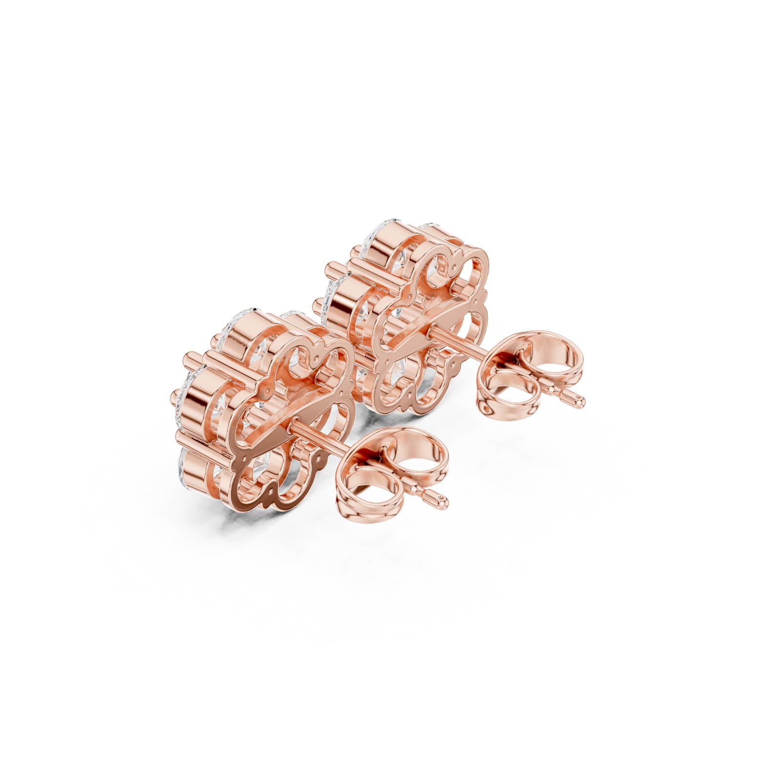 2.94 Ct. Round Diamond Cluster Flower Earrings (ALJER-486) 4