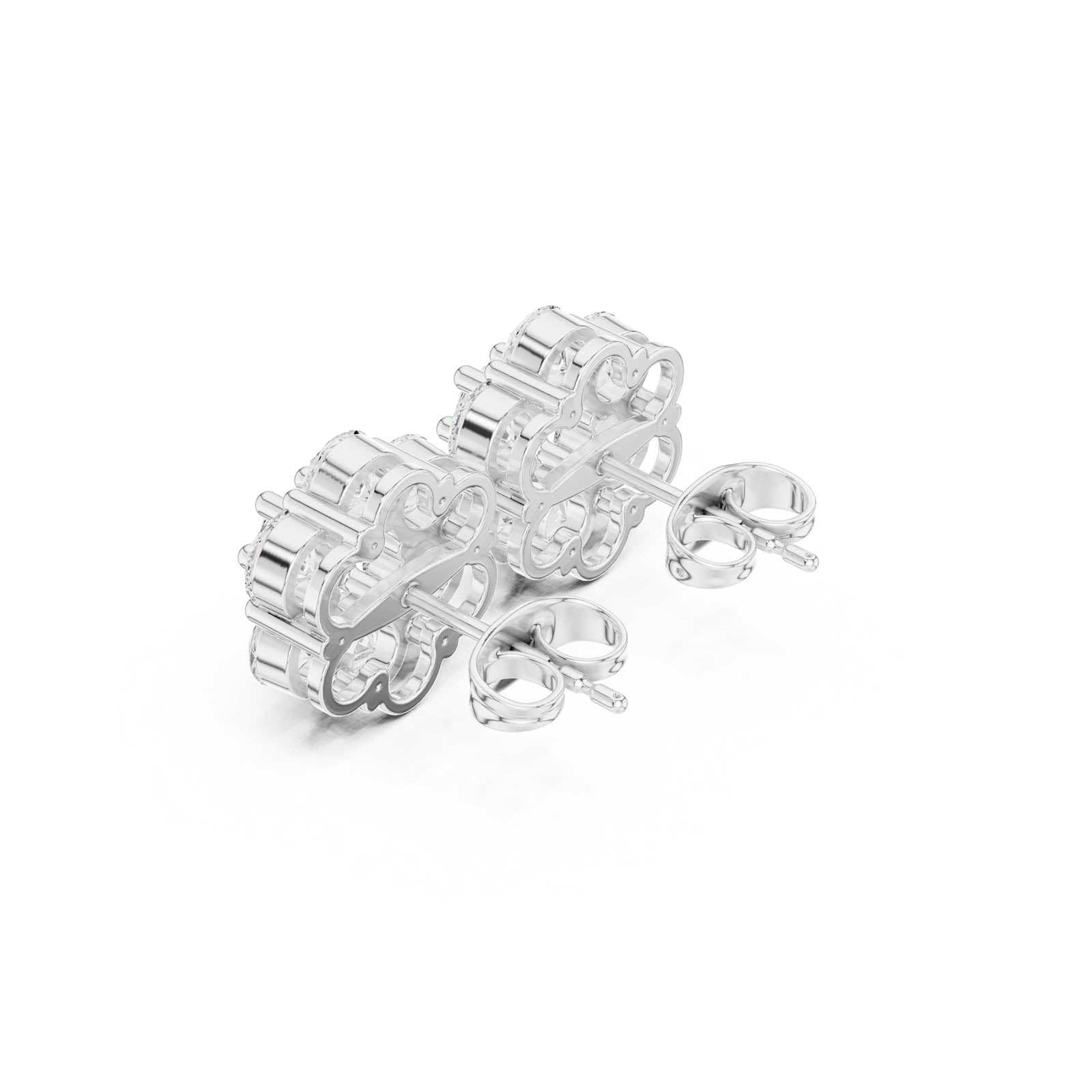 2.94 Ct. Round Diamond Cluster Flower Earrings (ALJER-486) 13