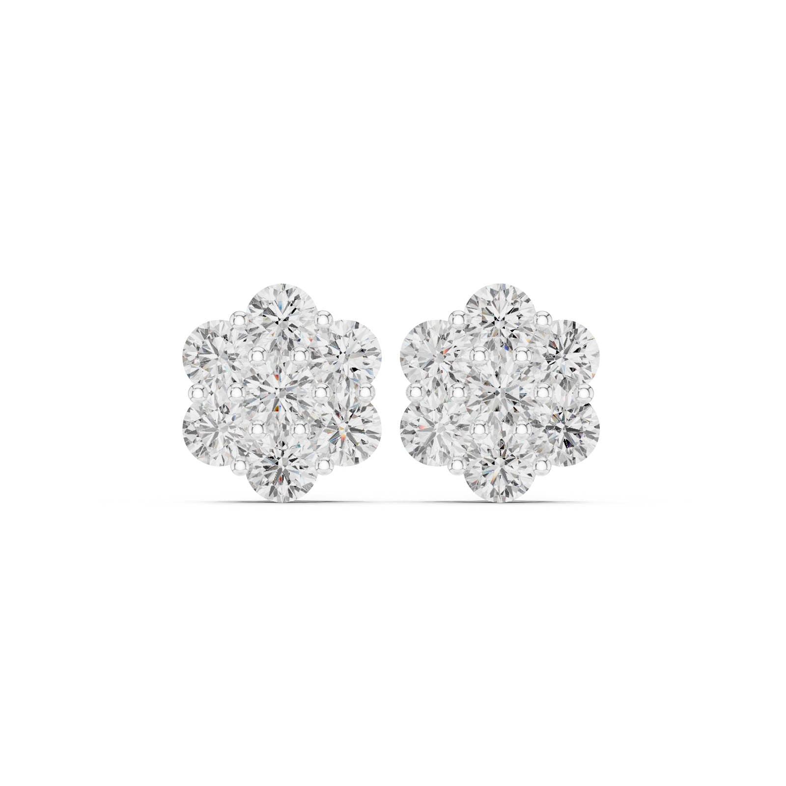 2.94 Ct. Round Diamond Cluster Flower Earrings (ALJER-486) 1