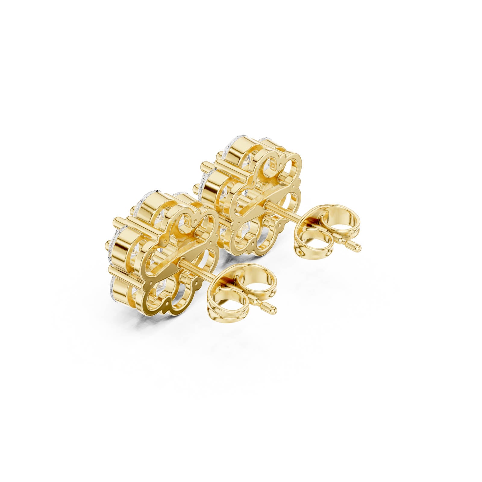 2.94 Ct. Round Diamond Cluster Flower Earrings (ALJER-486) 6