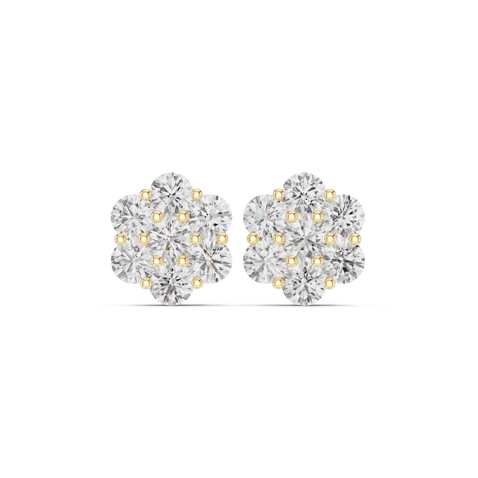 2.94 Ct. Round Diamond Cluster Flower Earrings (ALJER-486) 8