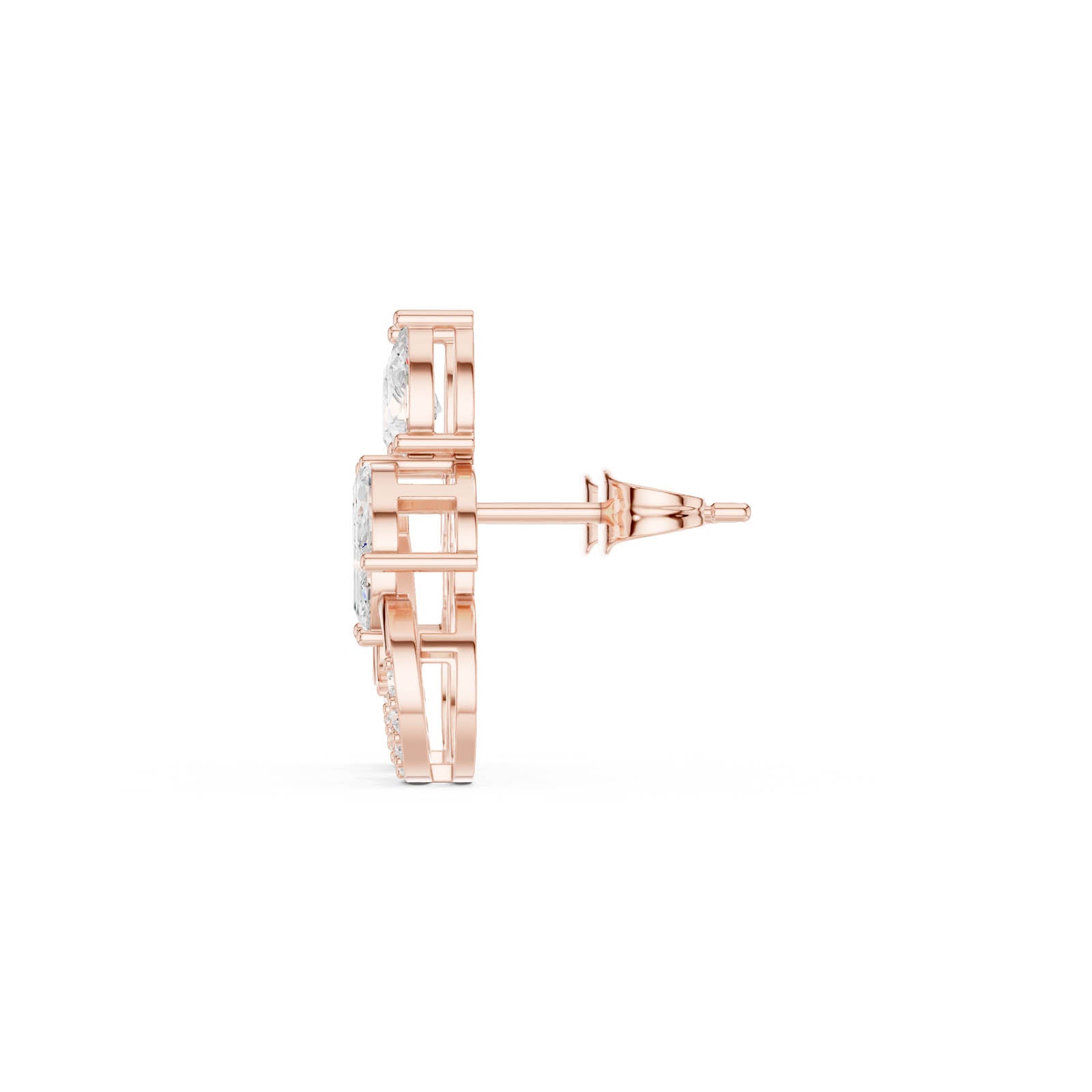 1.11 Ct. Marquise and Pear Diamond Drop Earrings with Pavé Hoop Accent (ALJER-489) 13