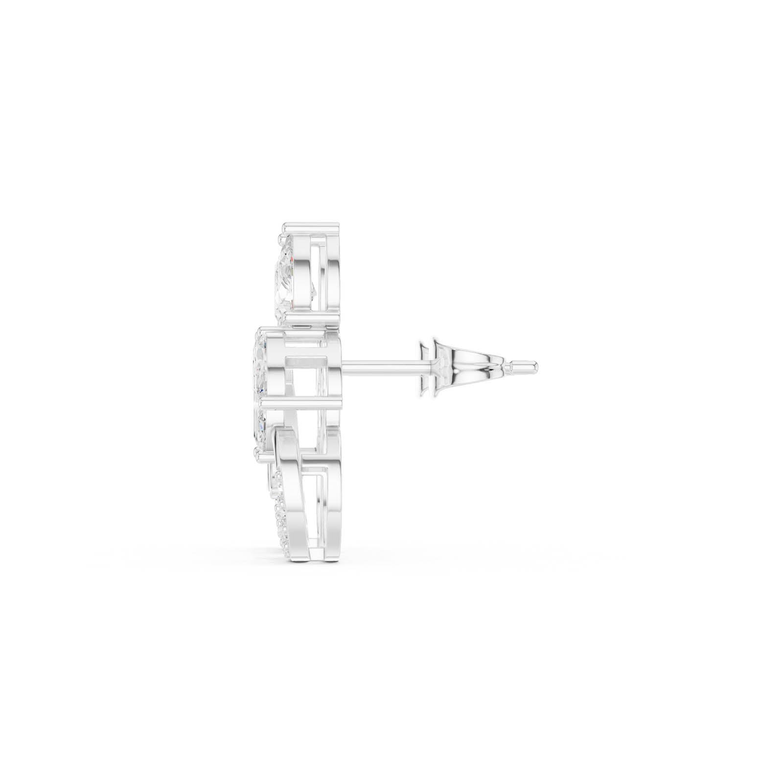 1.11 Ct. Marquise and Pear Diamond Drop Earrings with Pavé Hoop Accent (ALJER-489) 9