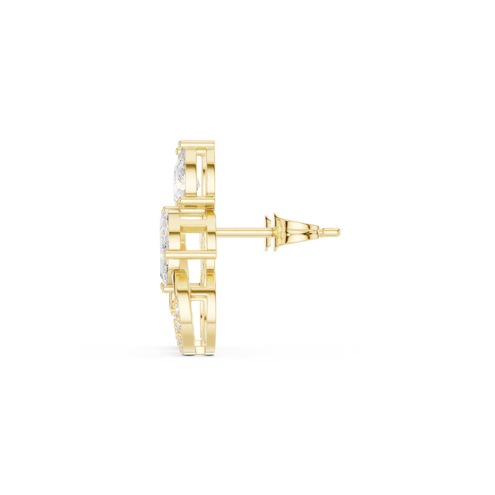 1.11 Ct. Marquise and Pear Diamond Drop Earrings with Pavé Hoop Accent (ALJER-489) 10