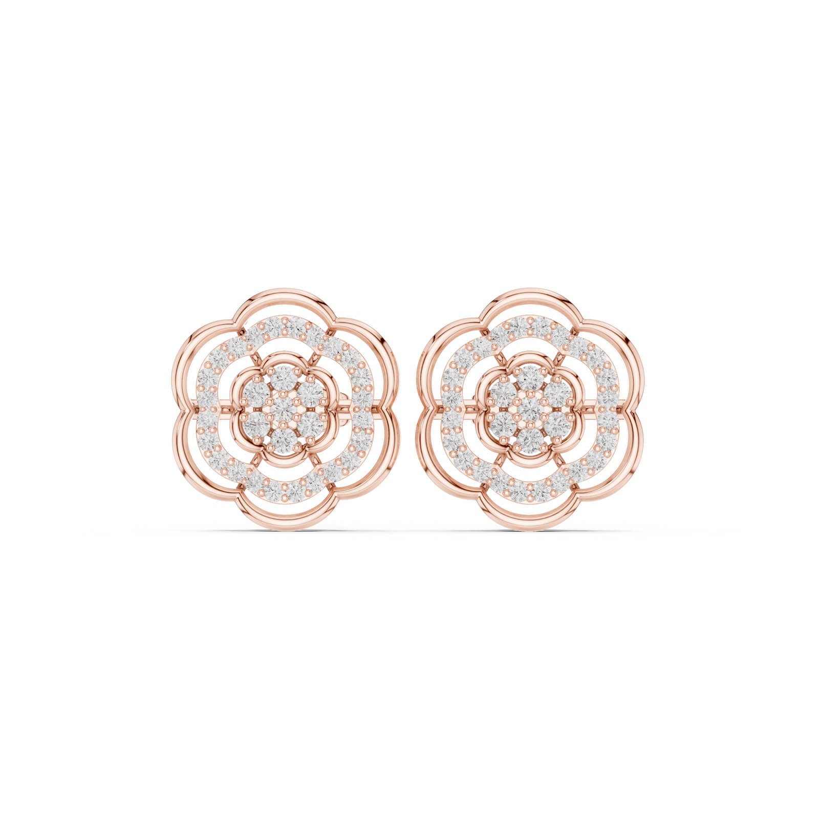 .46 Ct. Round Diamond Floral Halo Earrings (ALJER-519) 5