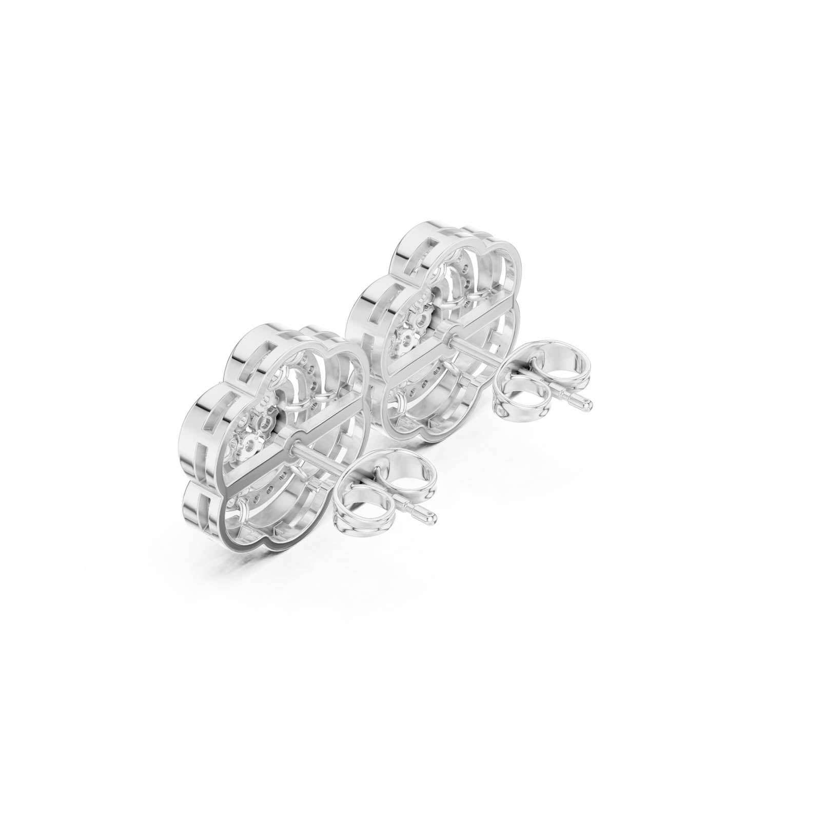 .46 Ct. Round Diamond Floral Halo Earrings (ALJER-519) 7