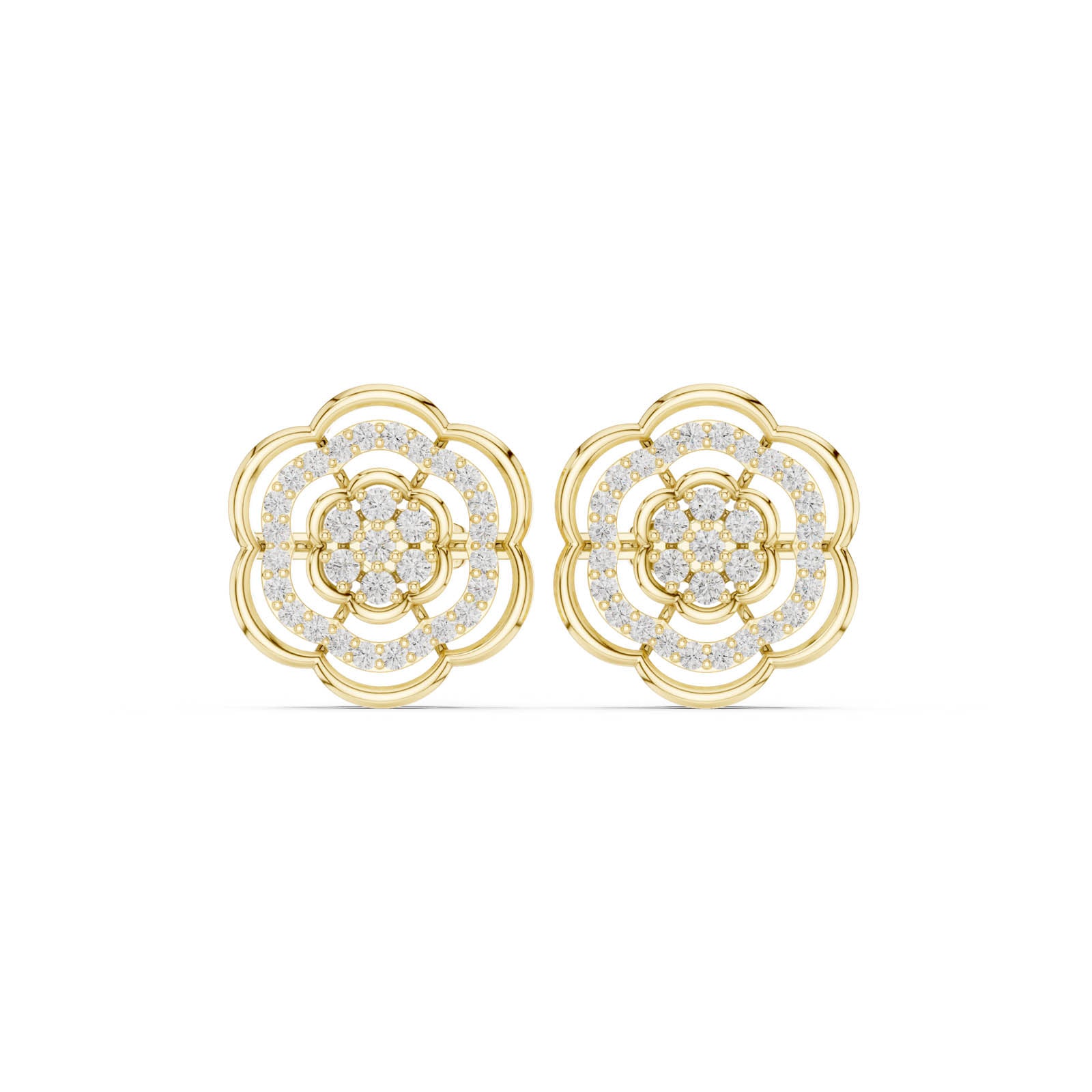 .46 Ct. Round Diamond Floral Halo Earrings (ALJER-519) 11