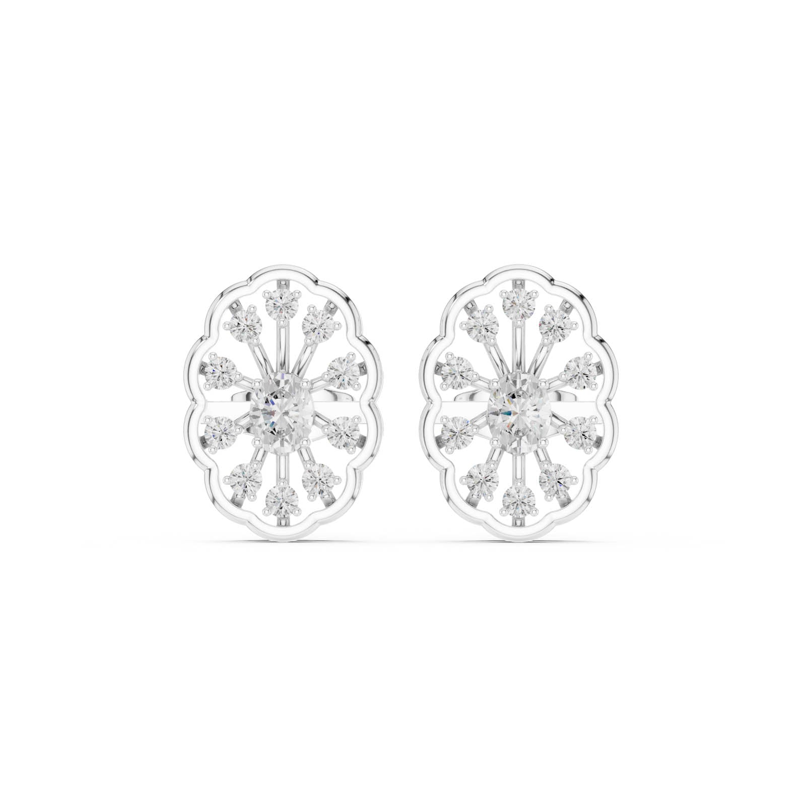 .48 Ct. Round Diamond Floral Cluster Earrings (ALJER-531) 1