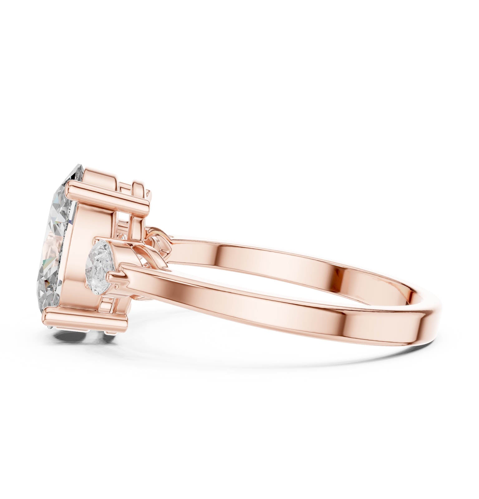 2.22 Ct. Oval Diamond Three-Stone Ring with Pear Side Stones (ALJLR-491) 4