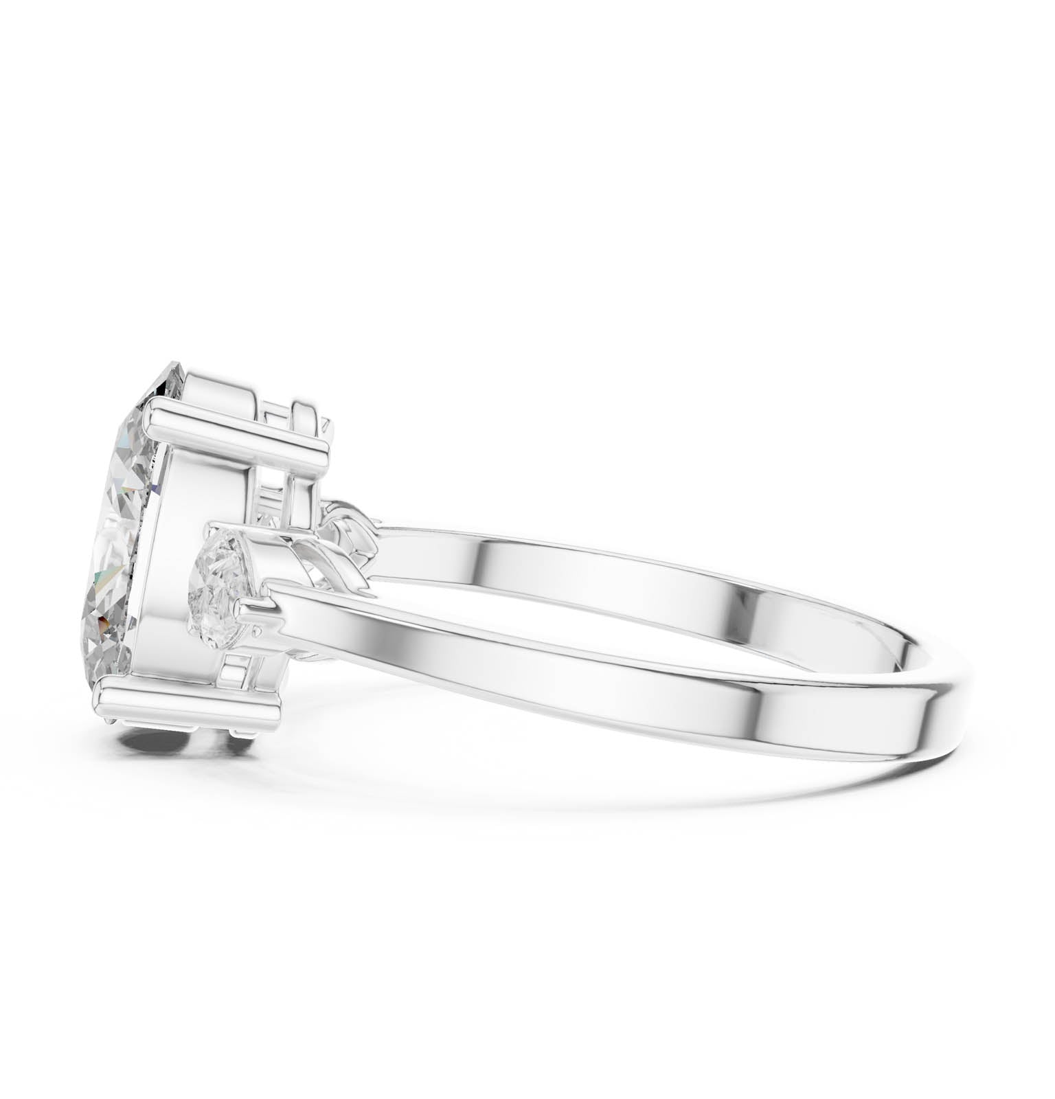 2.22 Ct. Oval Diamond Three-Stone Ring with Pear Side Stones (ALJLR-491) 7