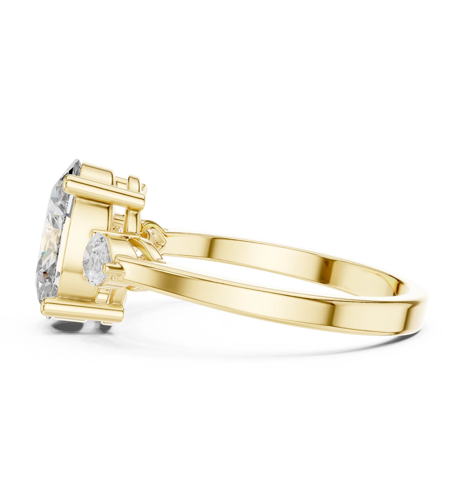 2.22 Ct. Oval Diamond Three-Stone Ring with Pear Side Stones (ALJLR-491) 8