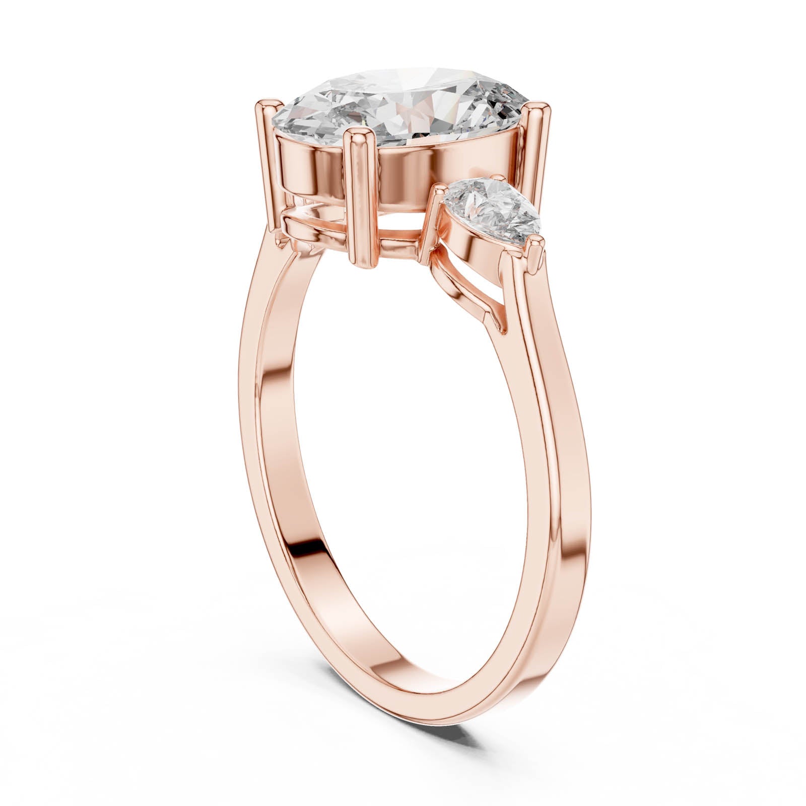 2.22 Ct. Oval Diamond Three-Stone Ring with Pear Side Stones (ALJLR-491) 10